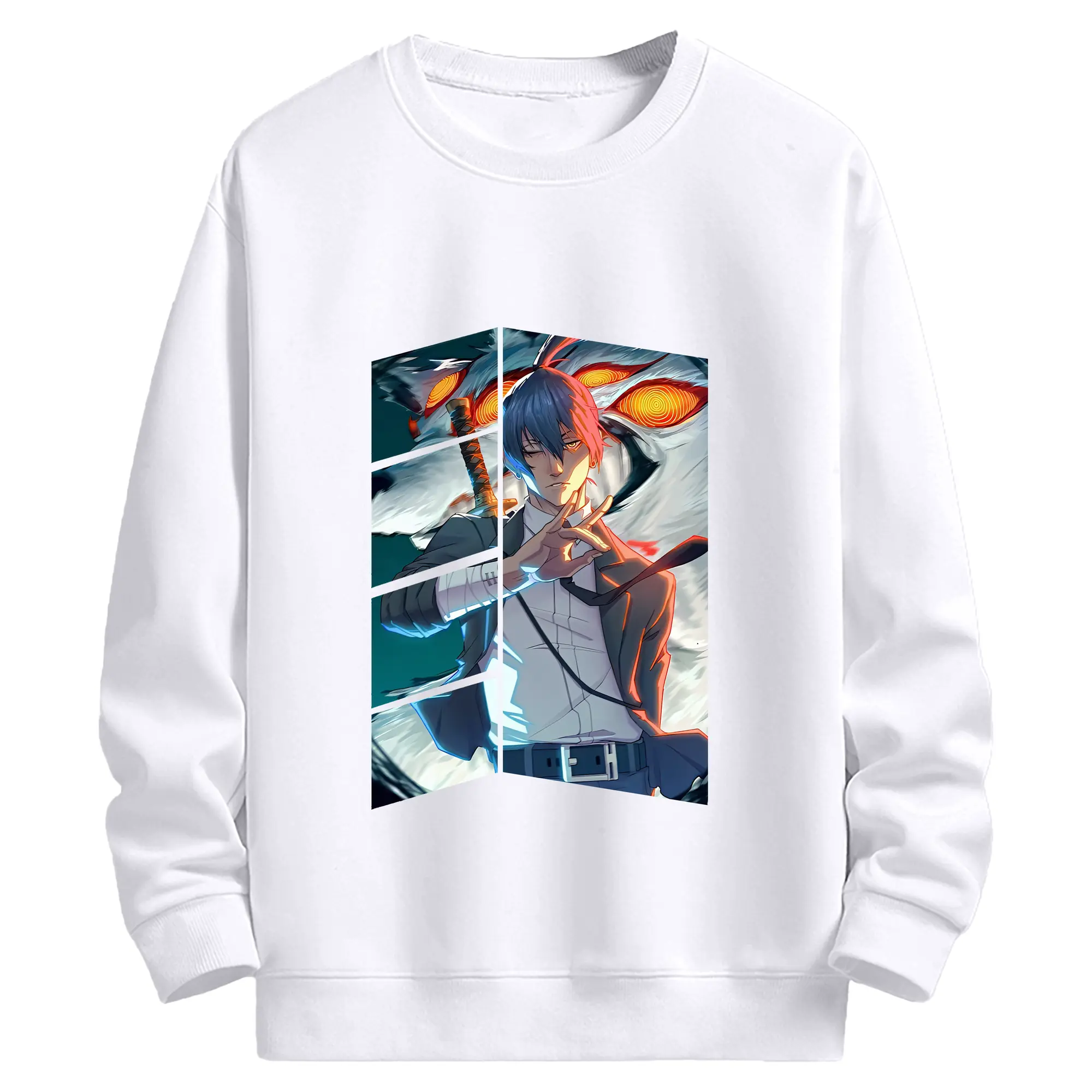 チェンソーマン グッズ,早川アキ - 高品質 クルーネック スウェット ・ コットン59％ ポリエステル41％ ・ ユニセックス 長袖 トレーナー ・ カジュアル デイリー スポーツ 散歩用