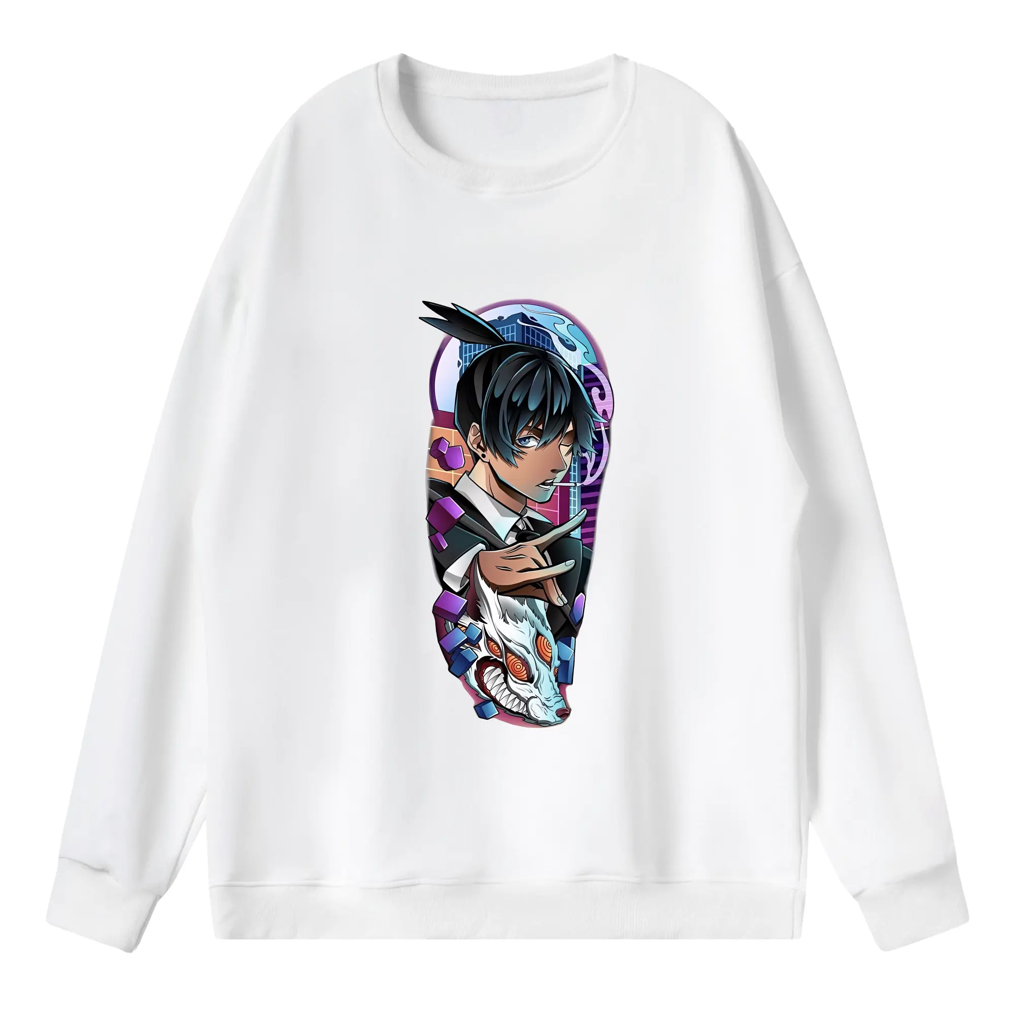 チェンソーマン グッズ,早川アキ - 薄手 クルーネック スウェット 裏毛260g · ポリエステル 春秋向け カジュアル 男女兼用 · トレーナー デイリー スポーツ 散歩に最適