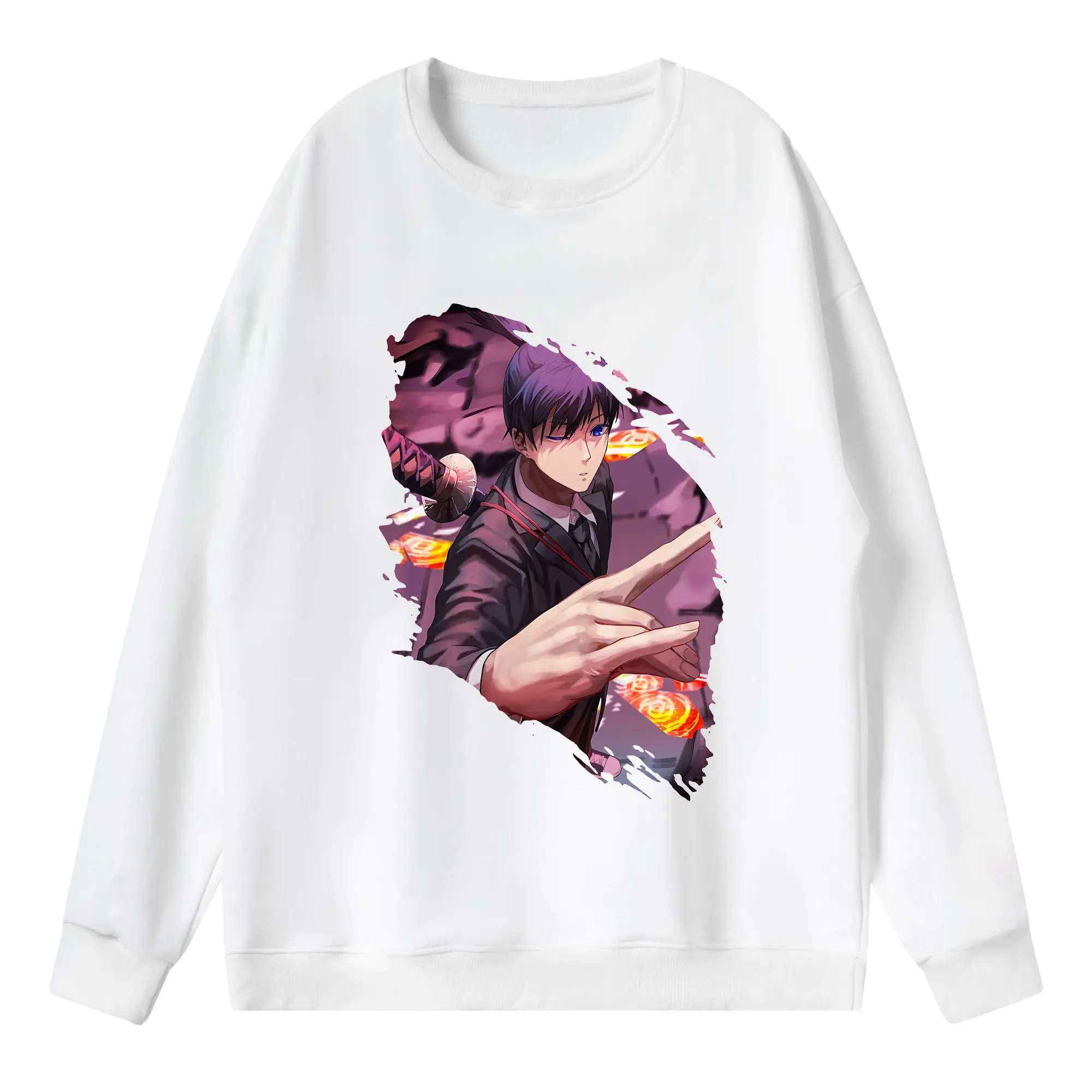 チェンソーマン グッズ,早川アキ - 薄手 クルーネック スウェット 裏毛260g · ポリエステル 春秋向け カジュアル 男女兼用 · トレーナー デイリー スポーツ 散歩に最適