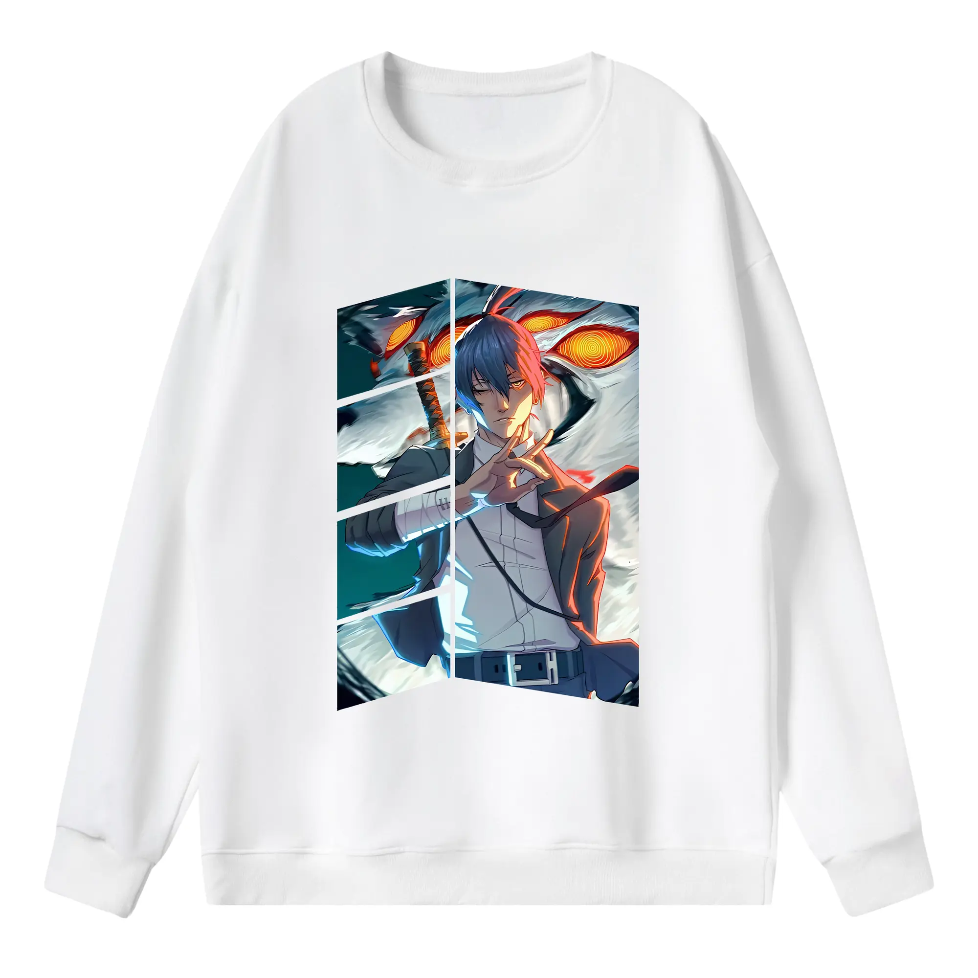 チェンソーマン グッズ,早川アキ - 薄手 クルーネック スウェット 裏毛260g · ポリエステル 春秋向け カジュアル 男女兼用 · トレーナー デイリー スポーツ 散歩に最適