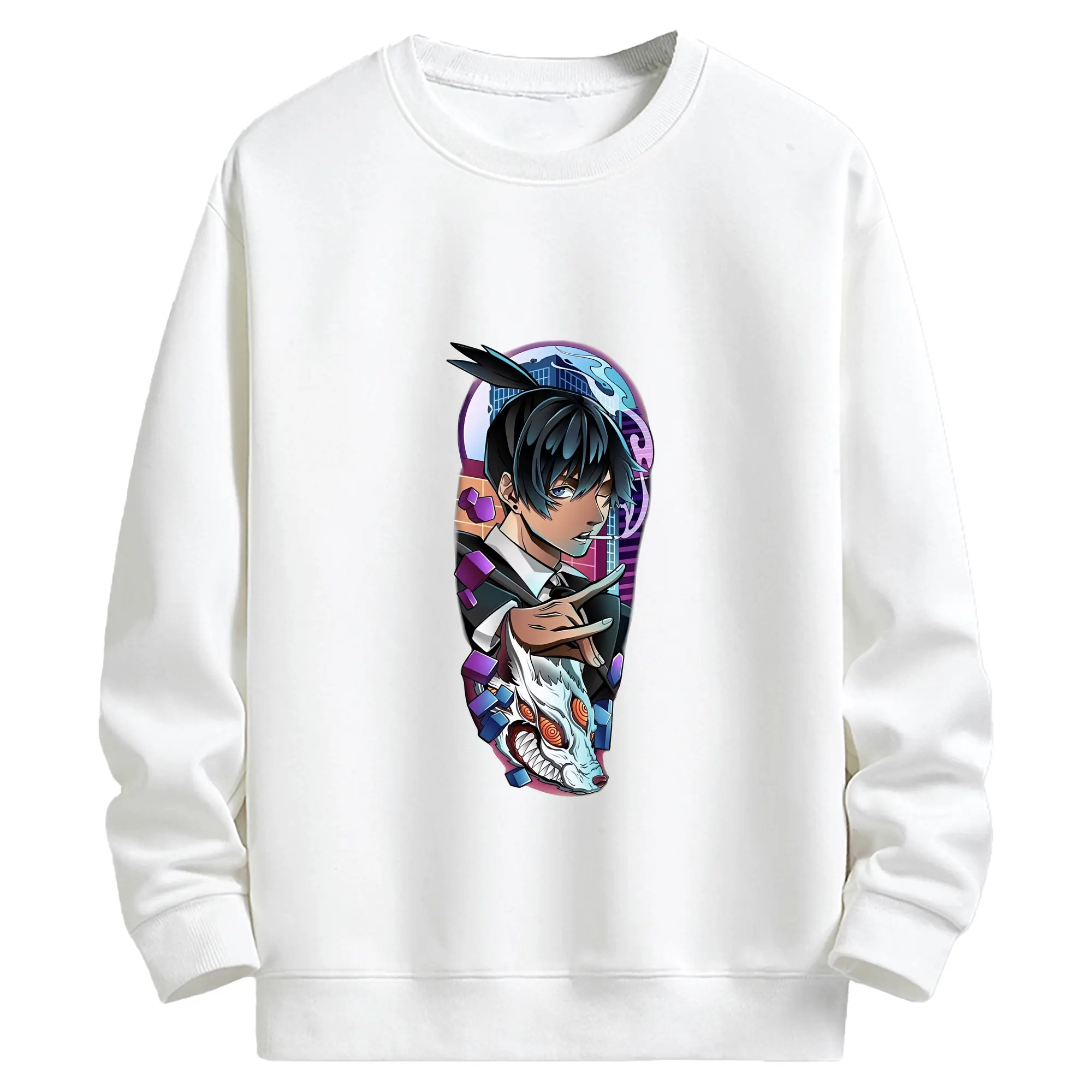 チェンソーマン グッズ,早川アキ - キッズ クルーネックスウェットシャツ ・ フロントプリント ・ 綿80％ ポリエステル20％ ・ 快適 通学 スポーツ 日常使い お散歩用