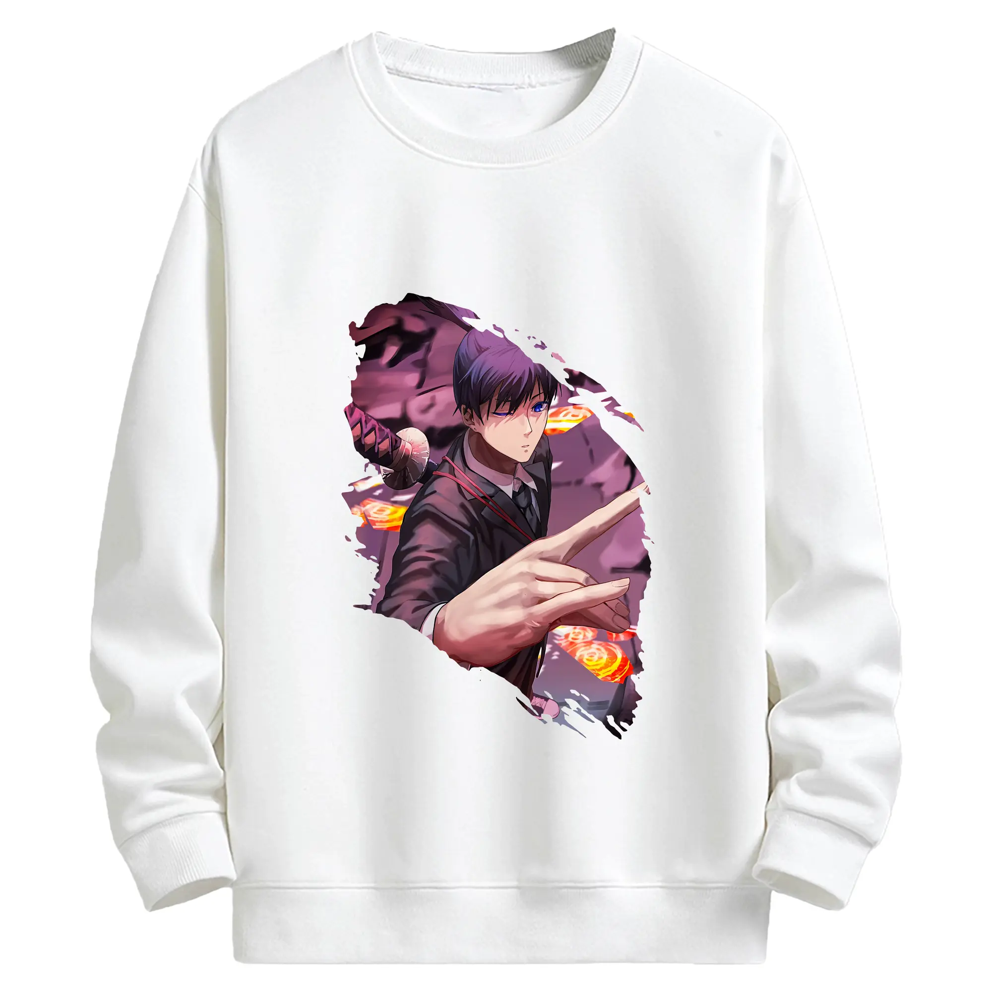 チェンソーマン グッズ,早川アキ - キッズ クルーネックスウェットシャツ ・ フロントプリント ・ 綿80％ ポリエステル20％ ・ 快適 通学 スポーツ 日常使い お散歩用