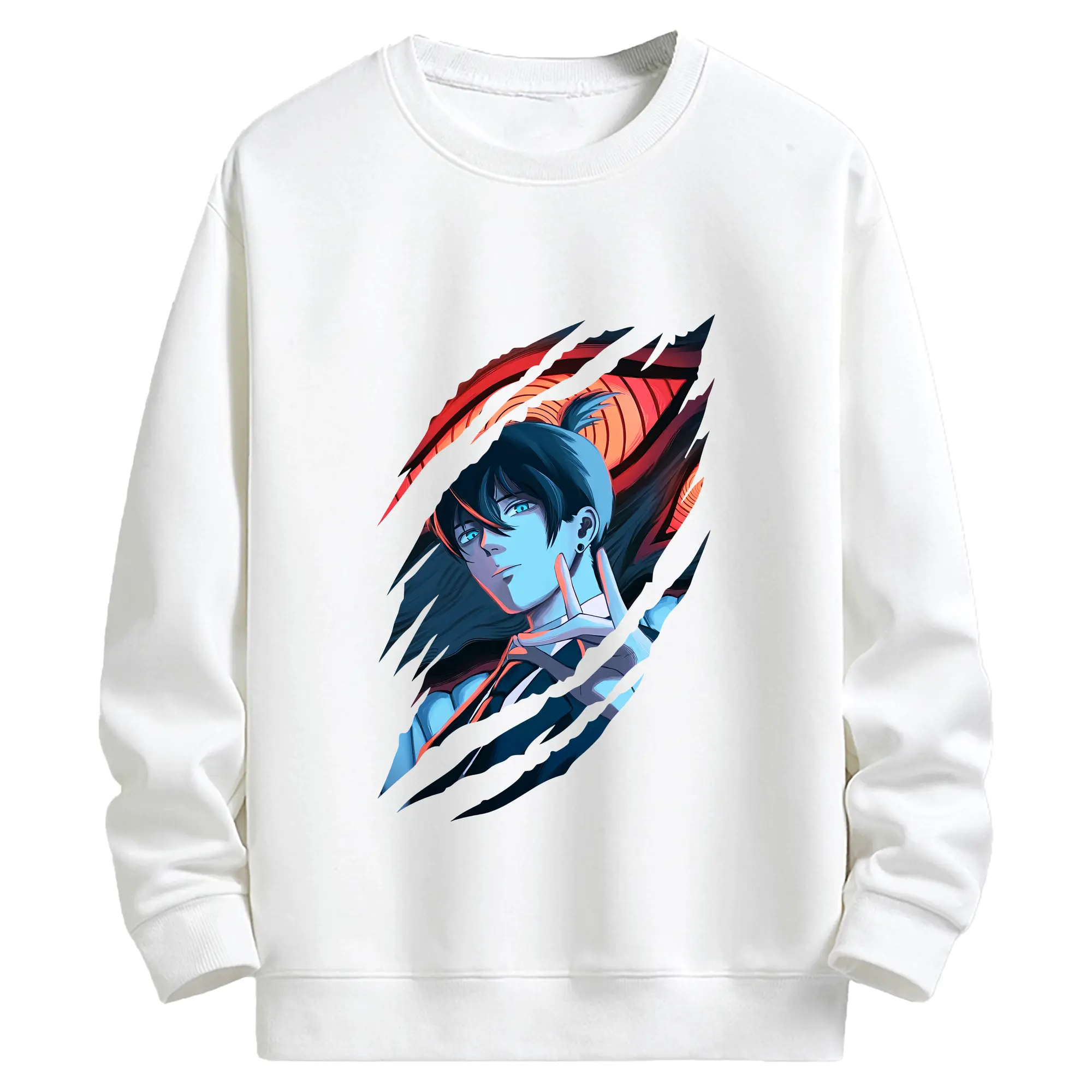 チェンソーマン グッズ,早川アキ - キッズ クルーネックスウェットシャツ ・ フロントプリント ・ 綿80％ ポリエステル20％ ・ 快適 通学 スポーツ 日常使い お散歩用