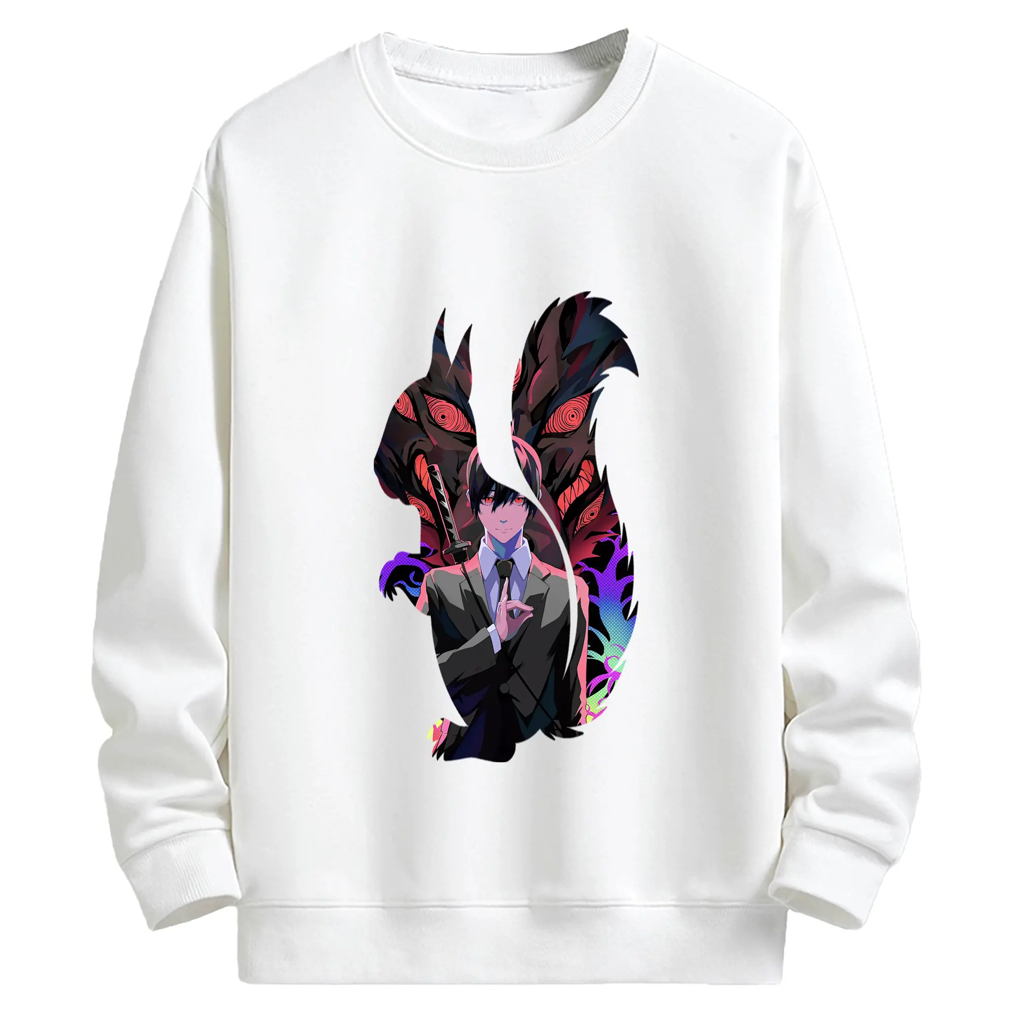 チェンソーマン グッズ,早川アキ - キッズ クルーネックスウェットシャツ ・ フロントプリント ・ 綿80％ ポリエステル20％ ・ 快適 通学 スポーツ 日常使い お散歩用