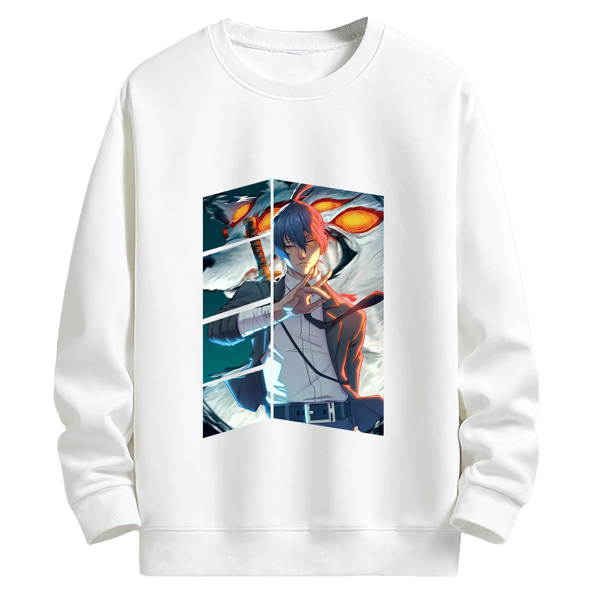 チェンソーマン グッズ,早川アキ - キッズ クルーネックスウェットシャツ ・ フロントプリント ・ 綿80％ ポリエステル20％ ・ 快適 通学 スポーツ 日常使い お散歩用