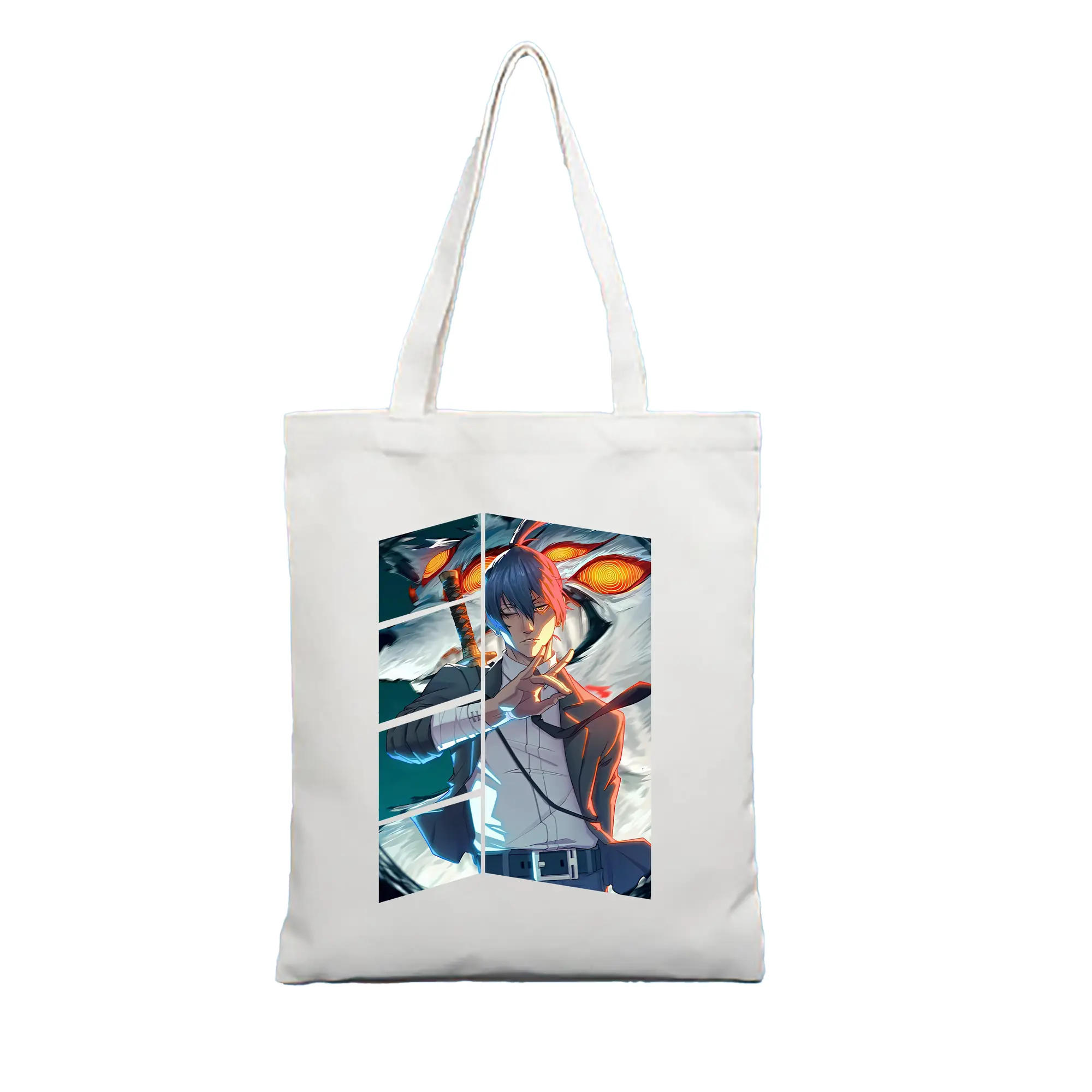 チェンソーマン グッズ,早川アキ - 縦型キャンバス手提げバッグ（トートバッグ） ・ キャンバス素材 ・ ショッピング用 ・ 軽量 丈夫 お手入れ簡単