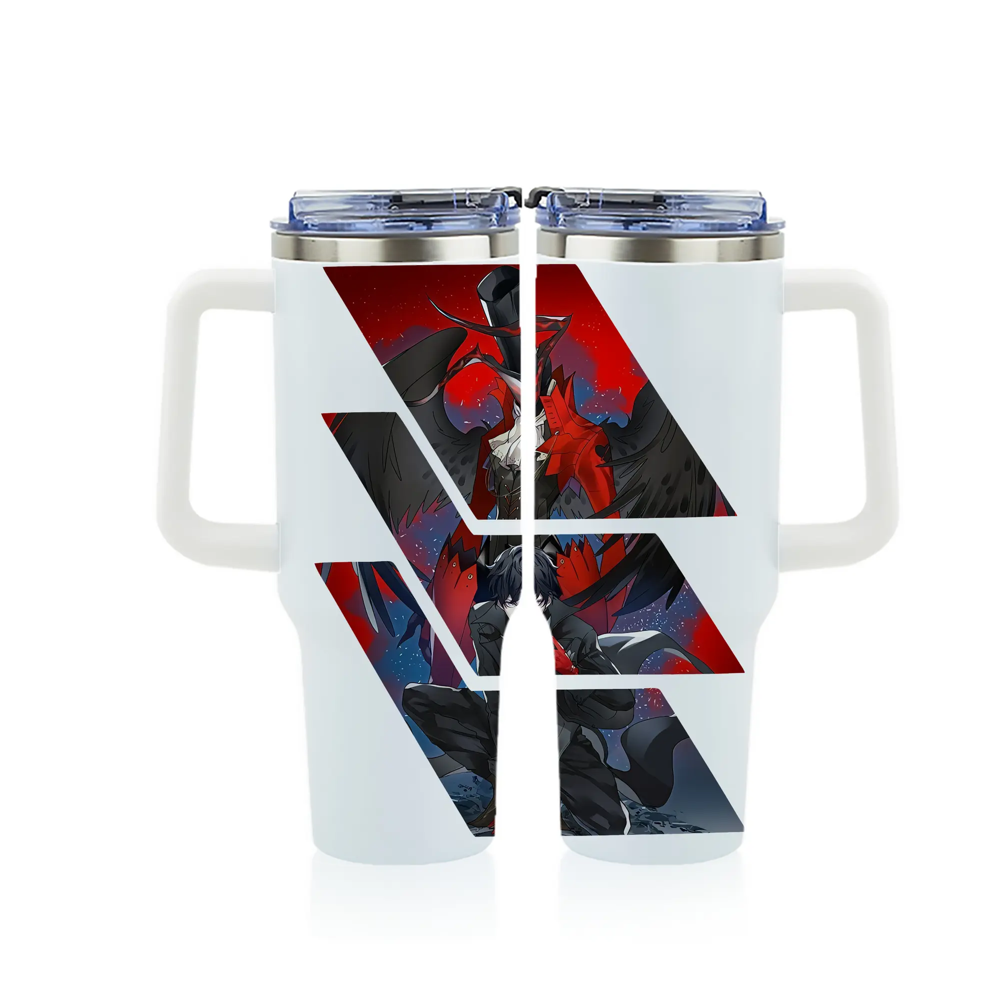 ペルソナ グッズ,主人公 - 1200mL フルプリント車用タンブラー ・ 304ステンレス 内側 ・ 201ステンレス 外側 ・ 保温 保冷 ・ 通勤 ドライブ アウトドア用