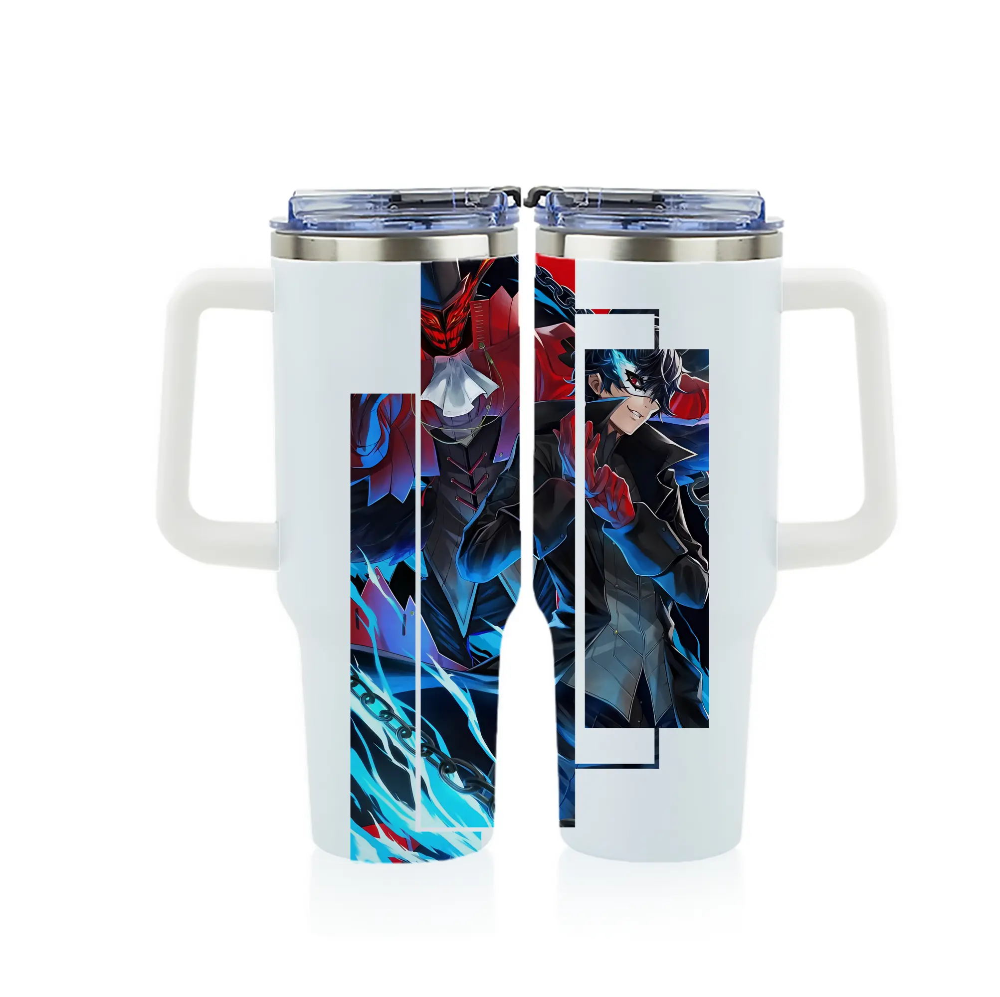 ペルソナ グッズ,主人公 - 1200mL フルプリント車用タンブラー ・ 304ステンレス 内側 ・ 201ステンレス 外側 ・ 保温 保冷 ・ 通勤 ドライブ アウトドア用