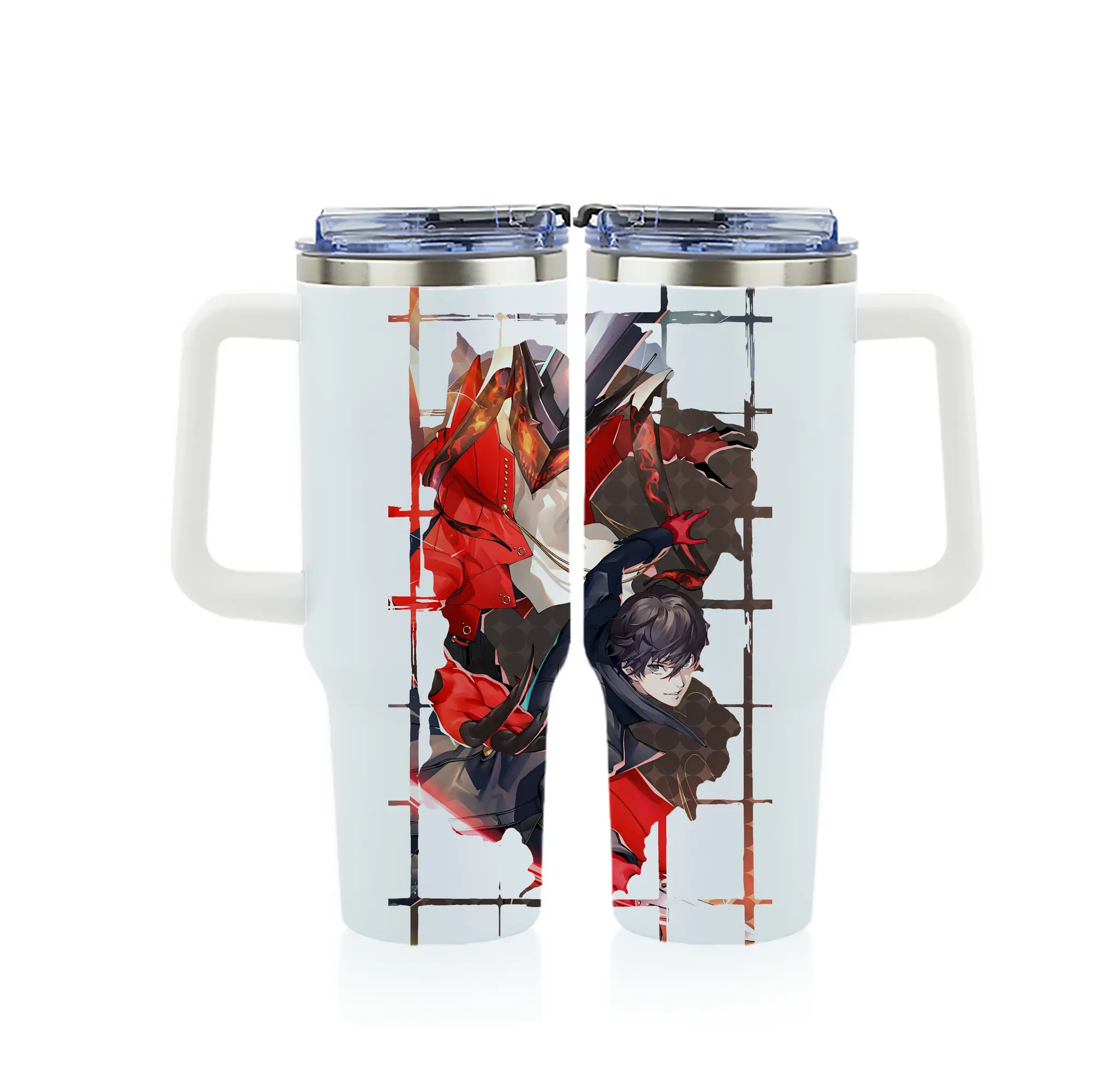 ペルソナ グッズ,主人公 - 1200mL フルプリント車用タンブラー ・ 304ステンレス 内側 ・ 201ステンレス 外側 ・ 保温 保冷 ・ 通勤 ドライブ アウトドア用