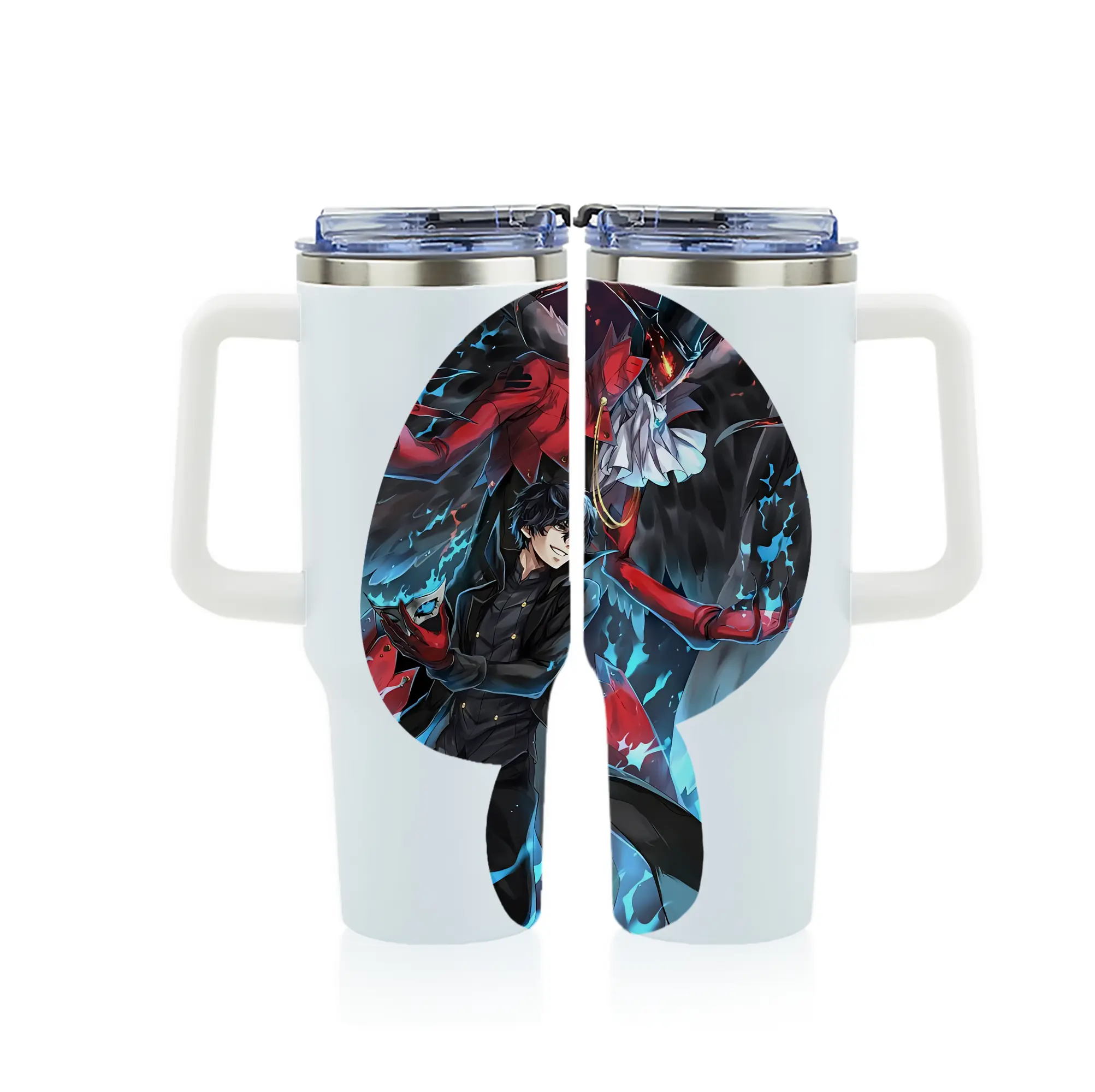 ペルソナ グッズ,主人公 - 1200mL フルプリント車用タンブラー ・ 304ステンレス 内側 ・ 201ステンレス 外側 ・ 保温 保冷 ・ 通勤 ドライブ アウトドア用
