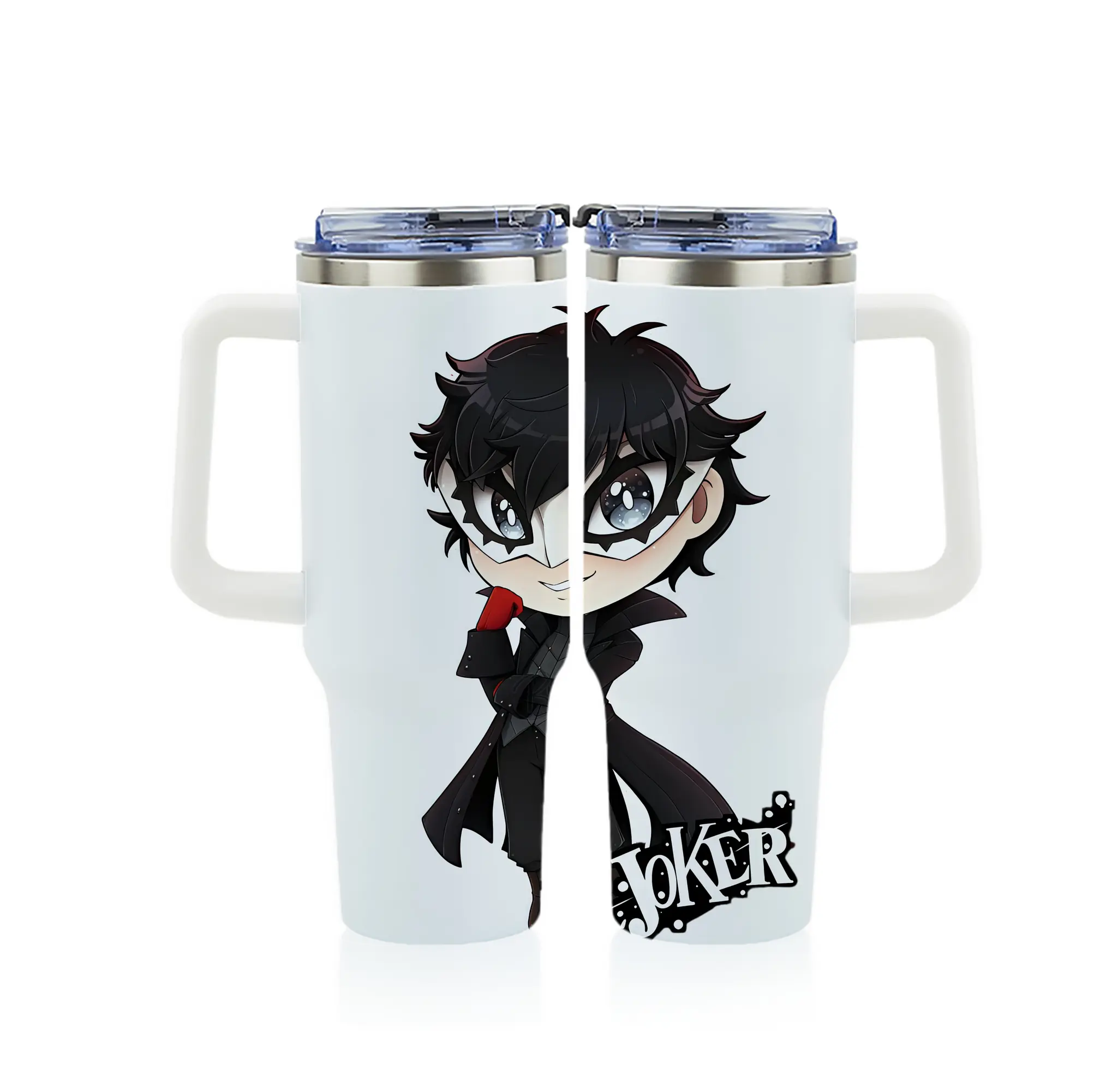 ペルソナ グッズ,主人公 - 1200mL フルプリント車用タンブラー ・ 304ステンレス 内側 ・ 201ステンレス 外側 ・ 保温 保冷 ・ 通勤 ドライブ アウトドア用