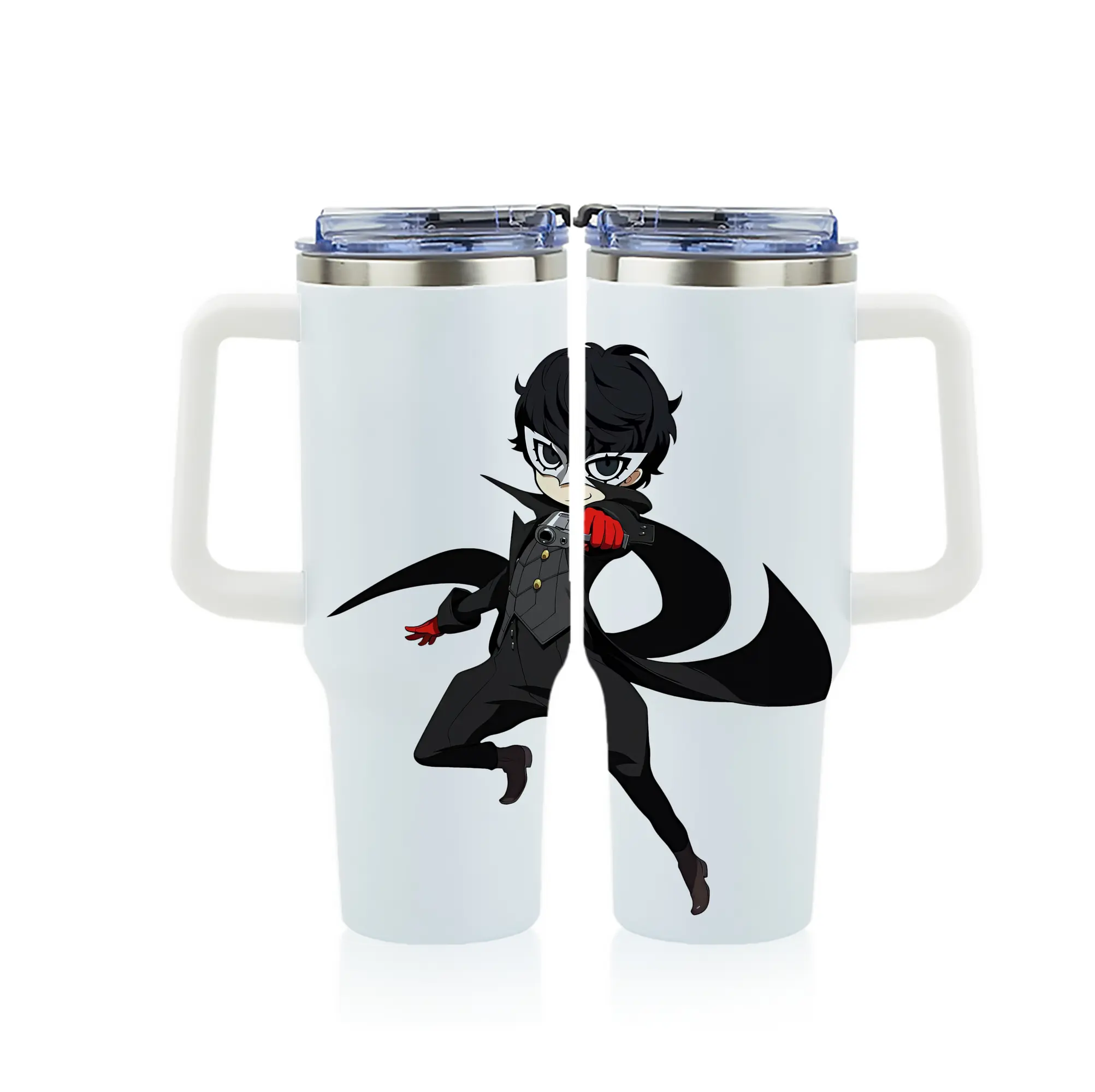 ペルソナ グッズ,主人公 - 1200mL フルプリント車用タンブラー ・ 304ステンレス 内側 ・ 201ステンレス 外側 ・ 保温 保冷 ・ 通勤 ドライブ アウトドア用