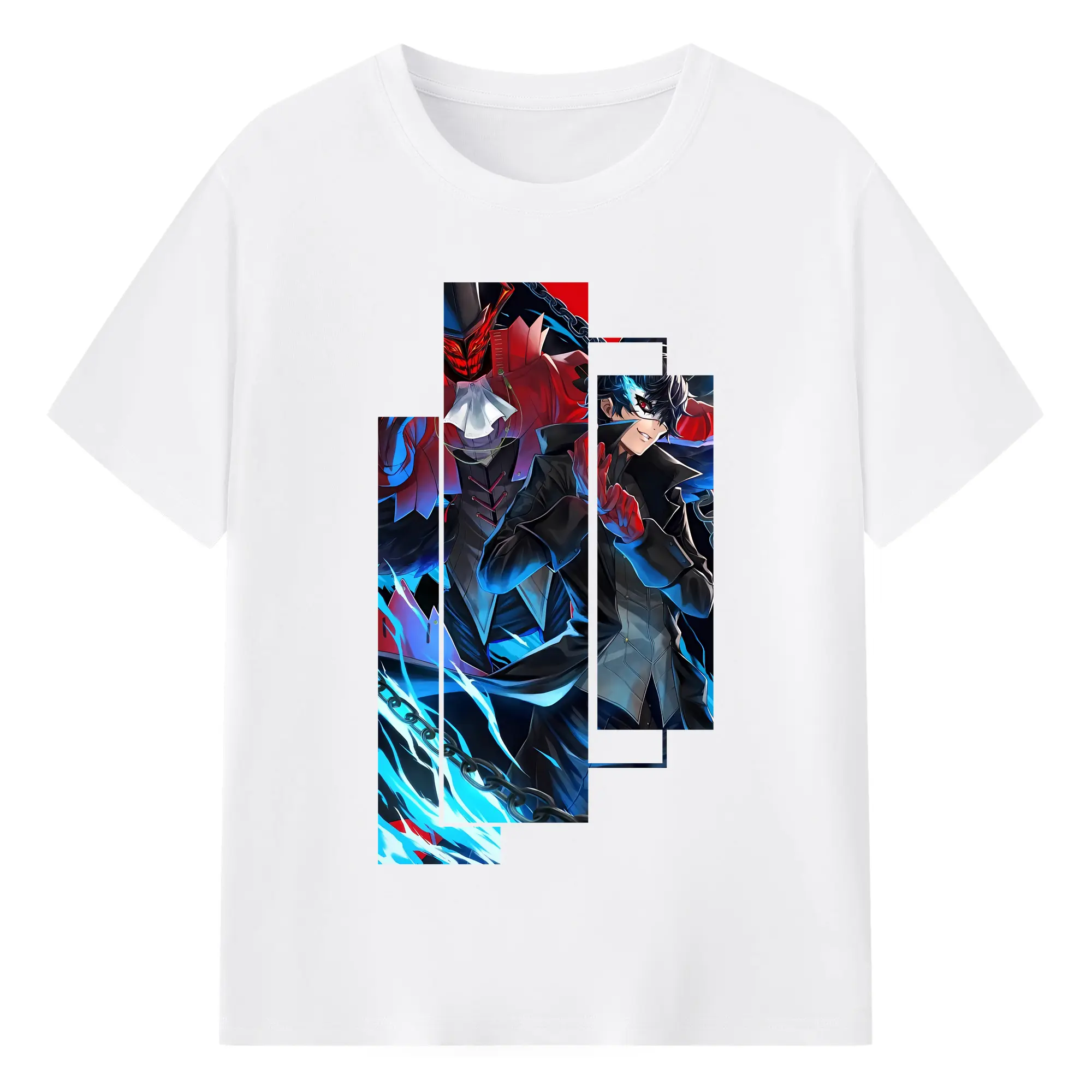 ペルソナ グッズ,主人公 - 綿100％ 半袖Tシャツ ・ フロントプリント ・ 快適 通気性 ・ 日常使い 散歩 スポーツ用