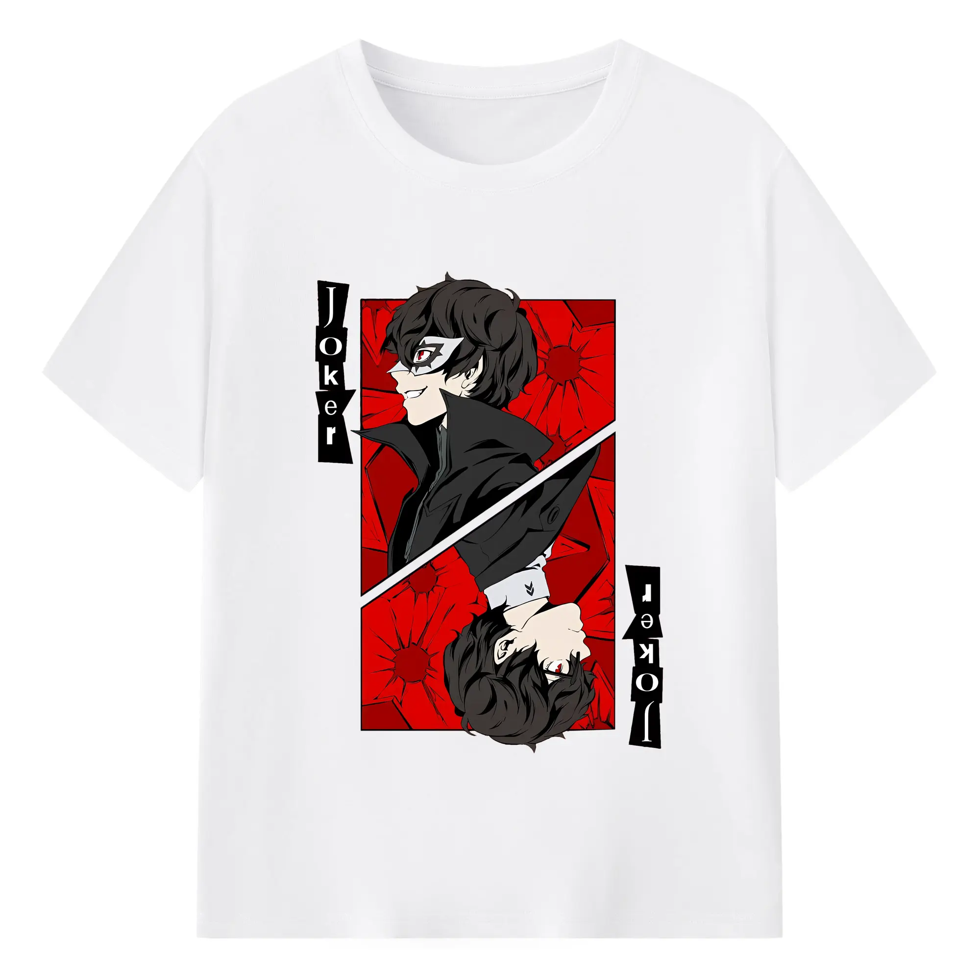 ペルソナ グッズ,主人公 - 綿100％ 半袖Tシャツ ・ フロントプリント ・ 快適 通気性 ・ 日常使い 散歩 スポーツ用