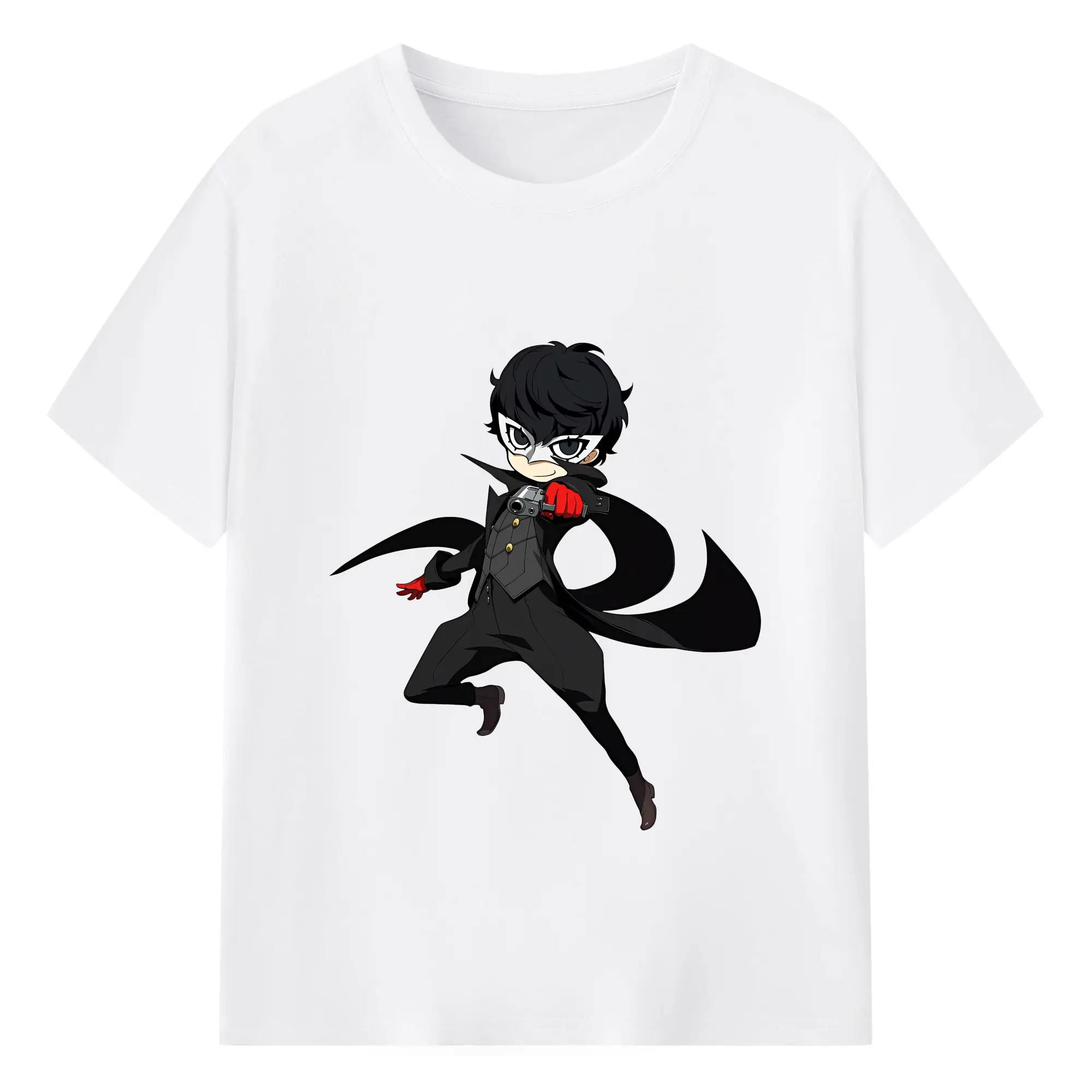 ペルソナ グッズ,主人公 - 綿100％ 半袖Tシャツ ・ フロントプリント ・ 快適 通気性 ・ 日常使い 散歩 スポーツ用