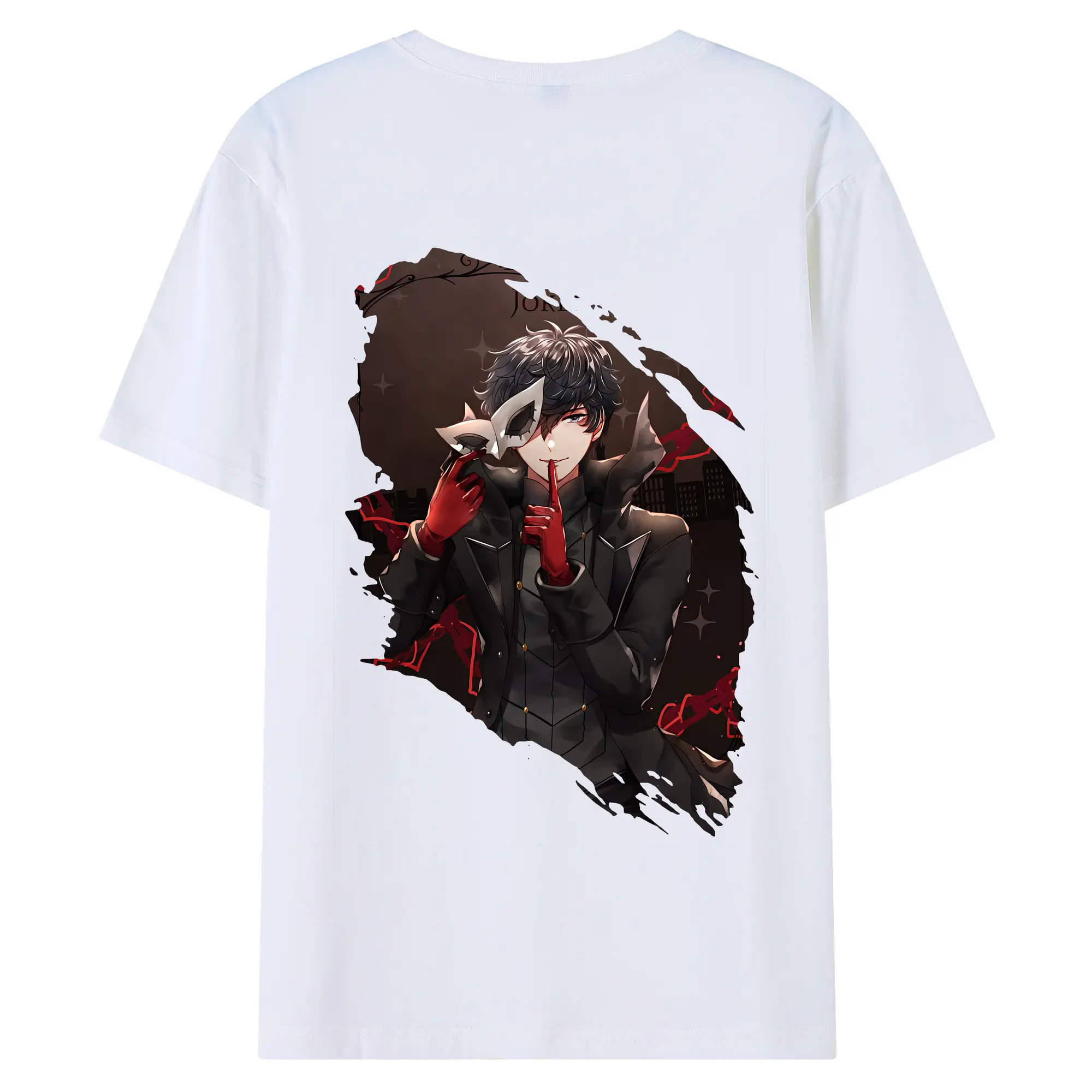 ペルソナ グッズ,主人公 - 綿100％ 半袖Tシャツ ・ バックプリント ・ 快適 通気性 ・ 日常使い 散歩 スポーツ用