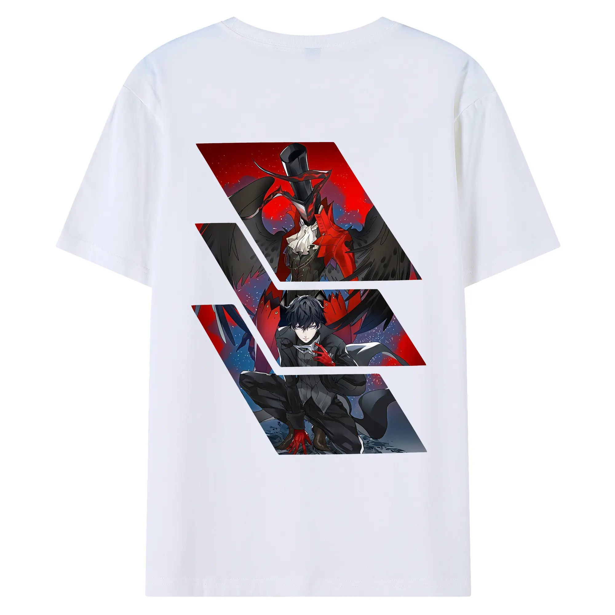 ペルソナ グッズ,主人公 - 綿100％ 半袖Tシャツ ・ バックプリント ・ 快適 通気性 ・ 日常使い 散歩 スポーツ用