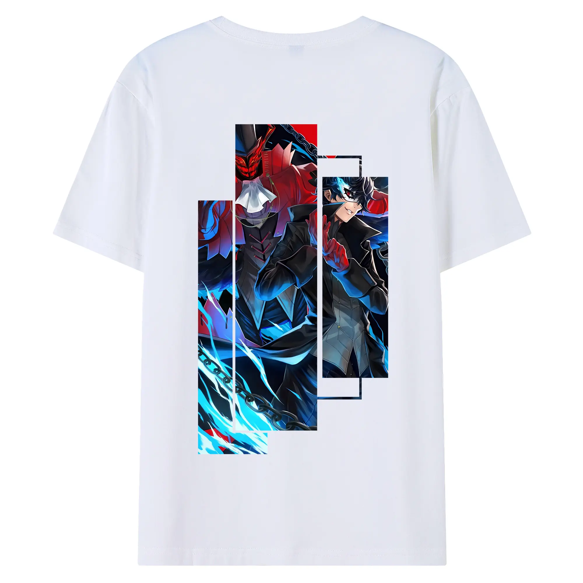 ペルソナ グッズ,主人公 - 綿100％ 半袖Tシャツ ・ バックプリント ・ 快適 通気性 ・ 日常使い 散歩 スポーツ用