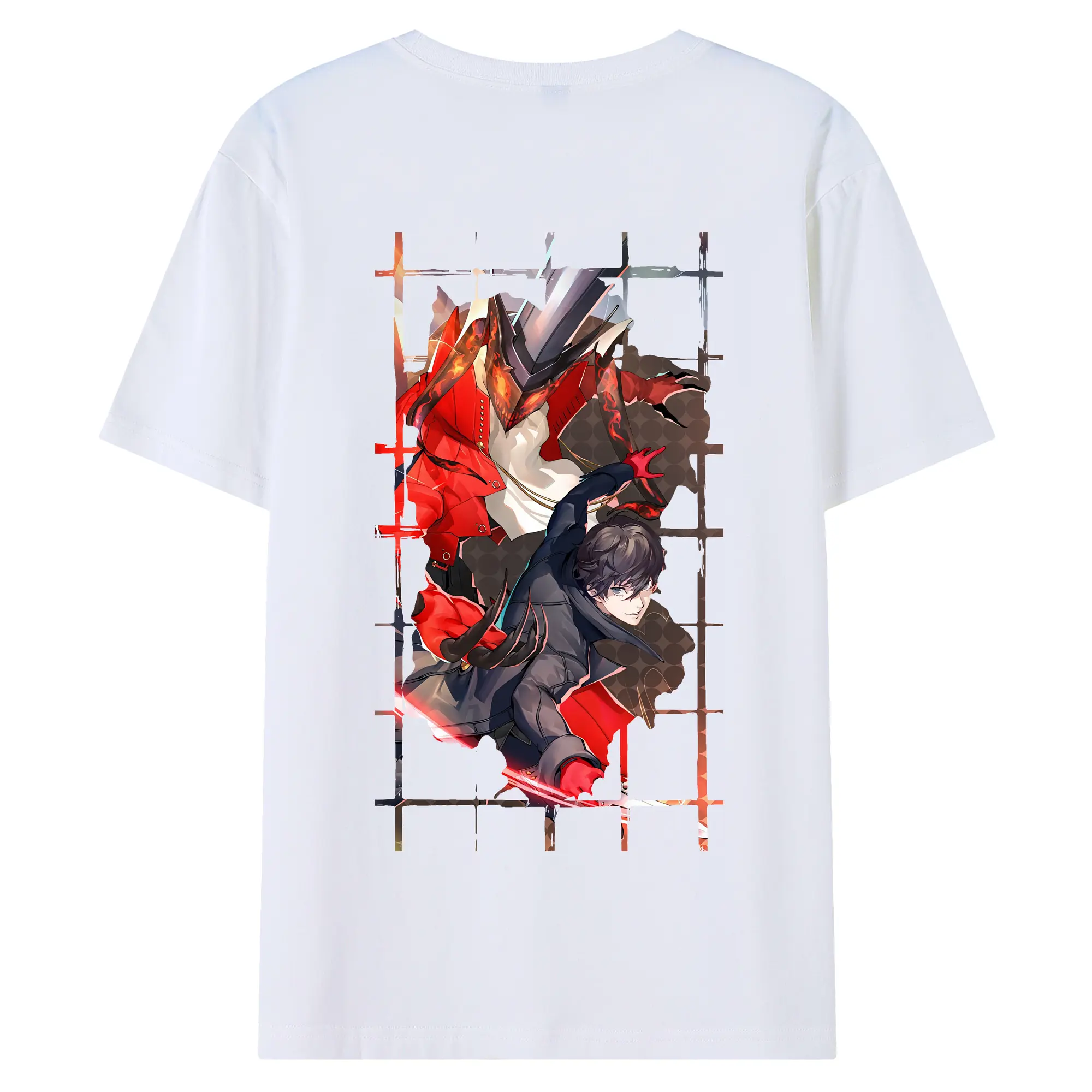 ペルソナ グッズ,主人公 - 綿100％ 半袖Tシャツ ・ バックプリント ・ 快適 通気性 ・ 日常使い 散歩 スポーツ用