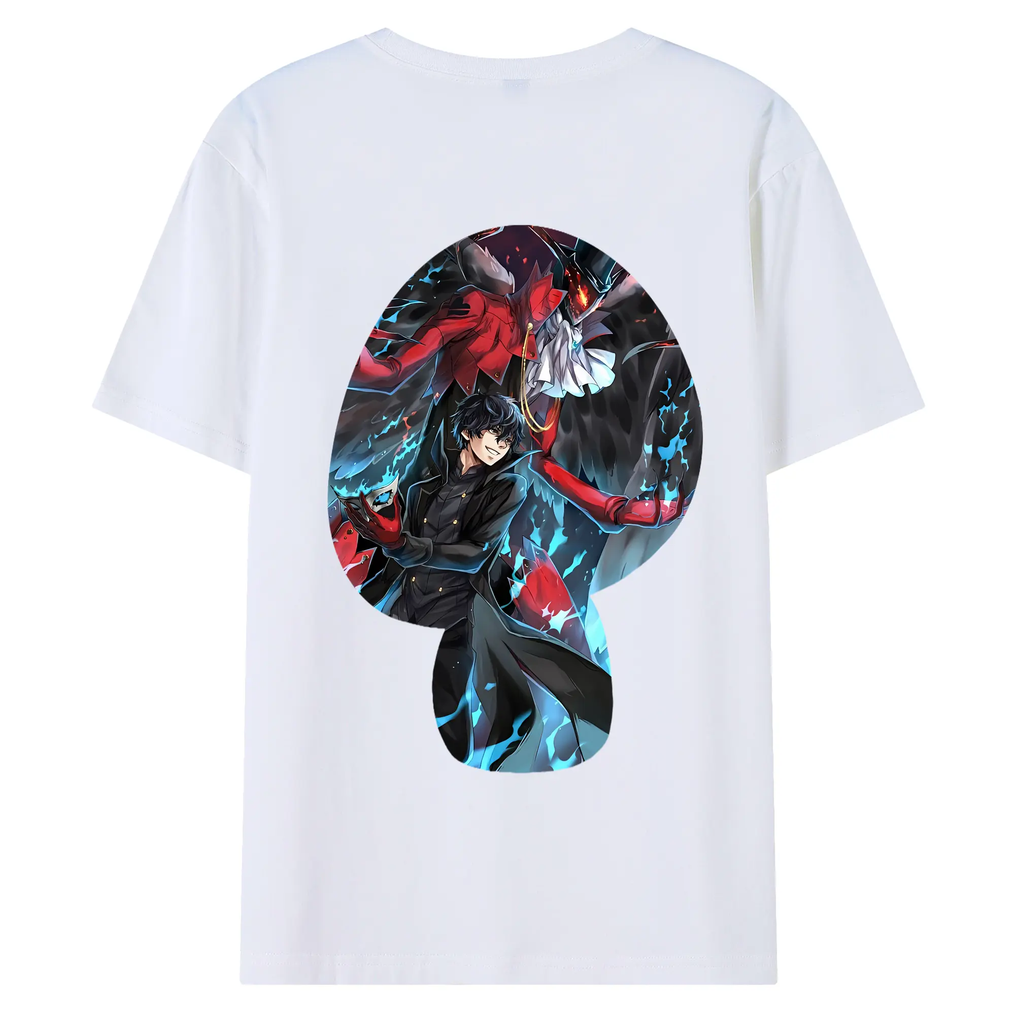 ペルソナ グッズ,主人公 - 綿100％ 半袖Tシャツ ・ バックプリント ・ 快適 通気性 ・ 日常使い 散歩 スポーツ用