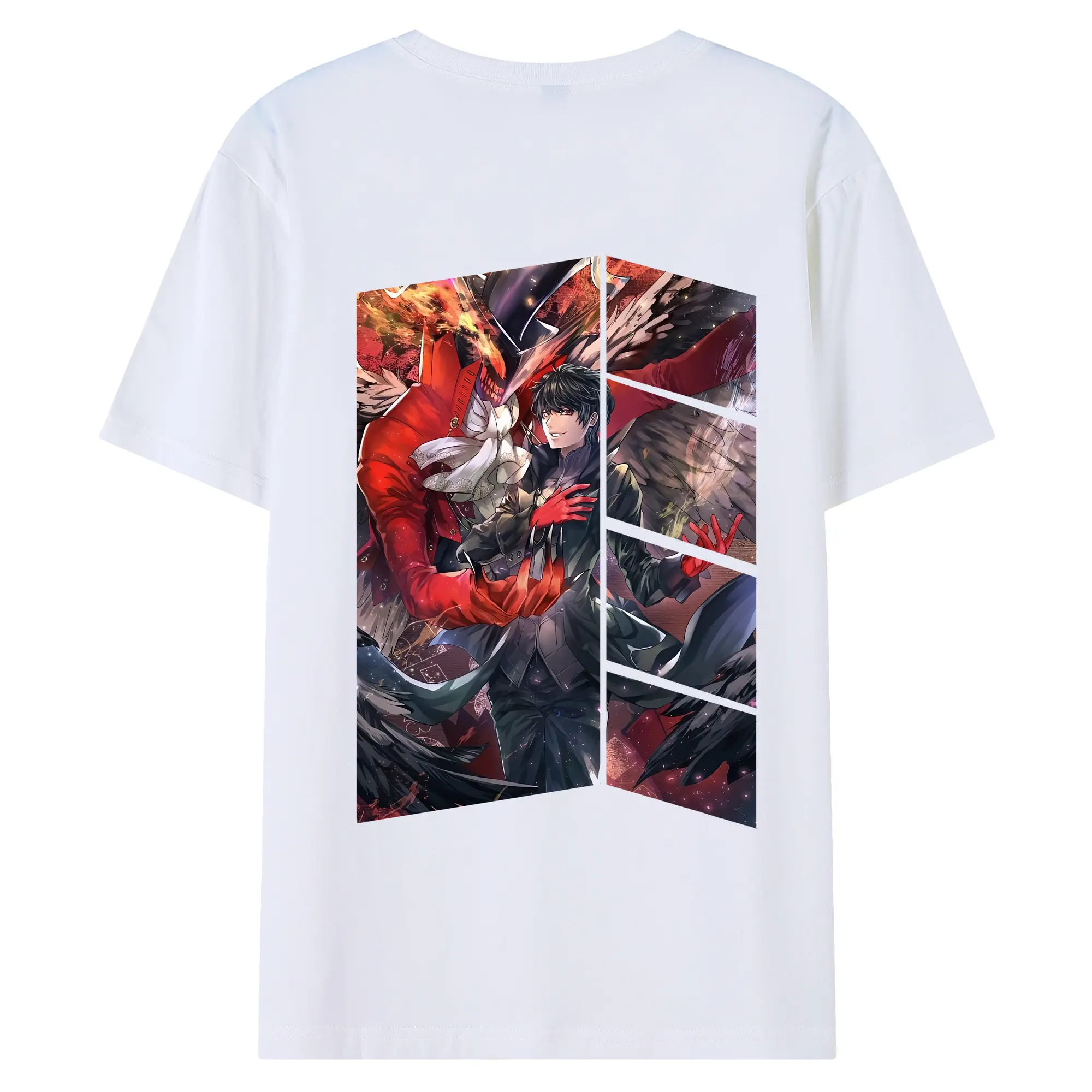 ペルソナ グッズ,主人公 - 綿100％ 半袖Tシャツ ・ バックプリント ・ 快適 通気性 ・ 日常使い 散歩 スポーツ用