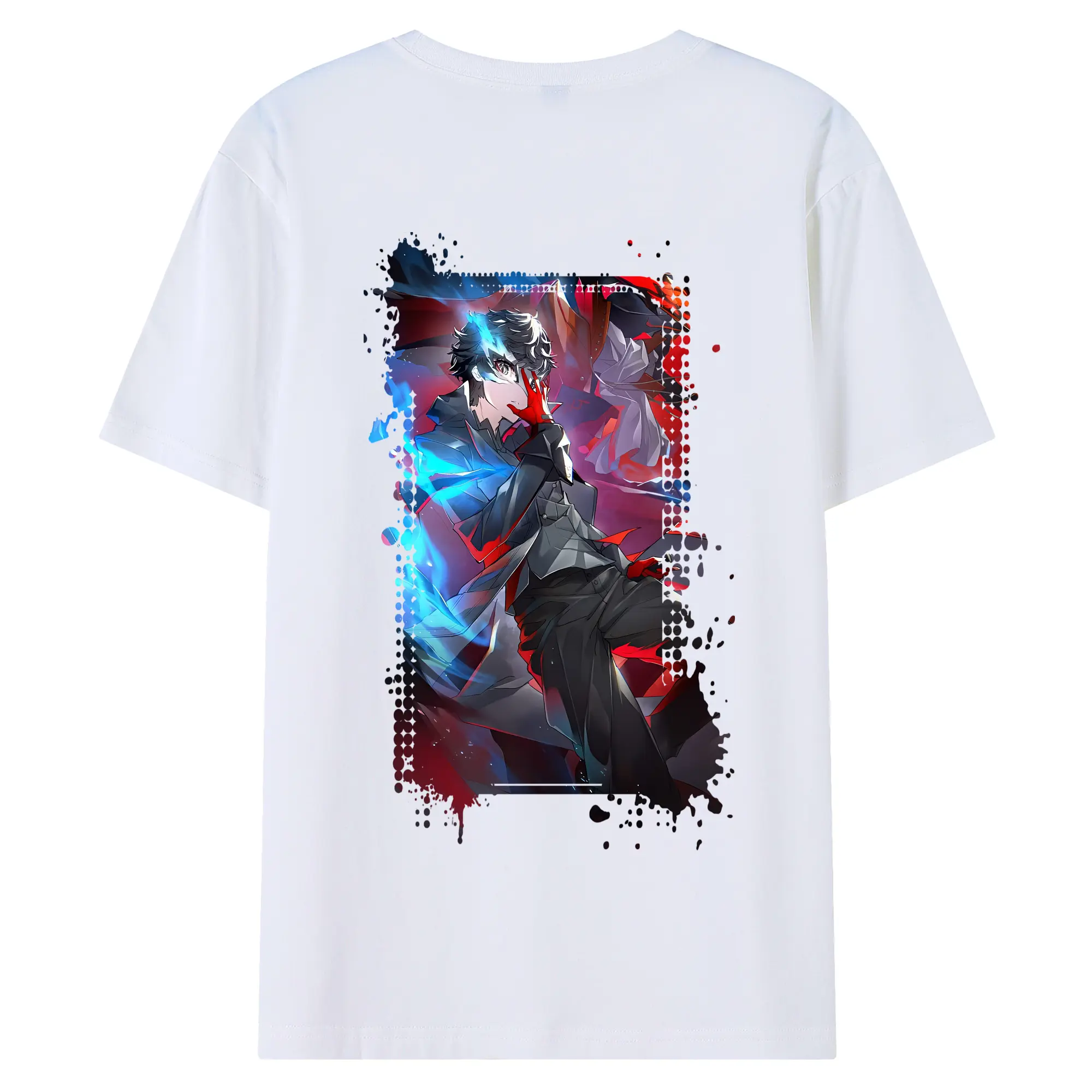 ペルソナ グッズ,主人公 - 綿100％ 半袖Tシャツ ・ バックプリント ・ 快適 通気性 ・ 日常使い 散歩 スポーツ用