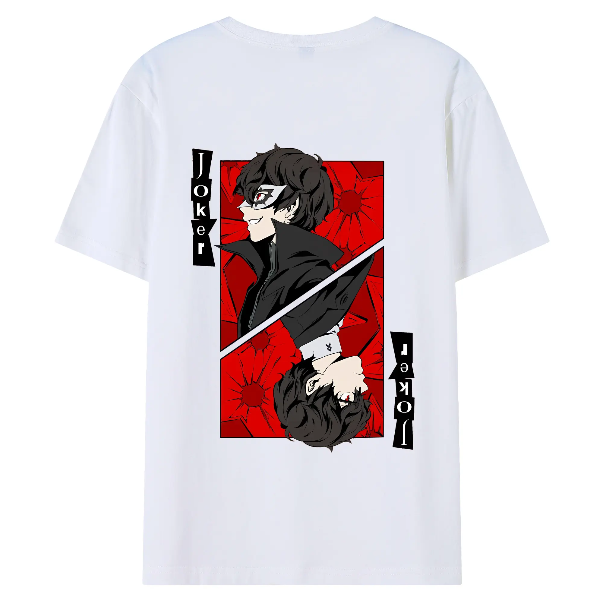 ペルソナ グッズ,主人公 - 綿100％ 半袖Tシャツ ・ バックプリント ・ 快適 通気性 ・ 日常使い 散歩 スポーツ用