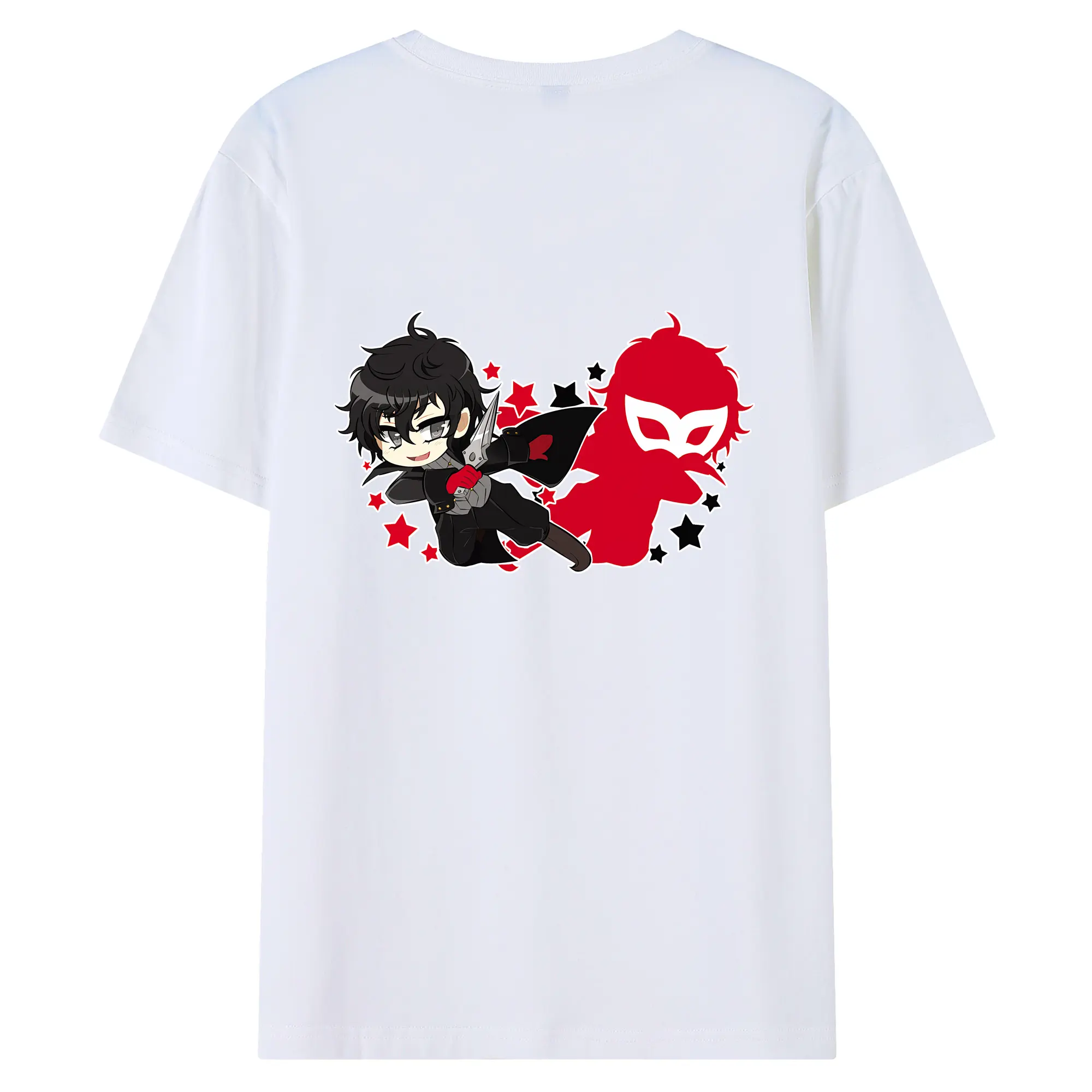 ペルソナ グッズ,主人公 - 綿100％ 半袖Tシャツ ・ バックプリント ・ 快適 通気性 ・ 日常使い 散歩 スポーツ用