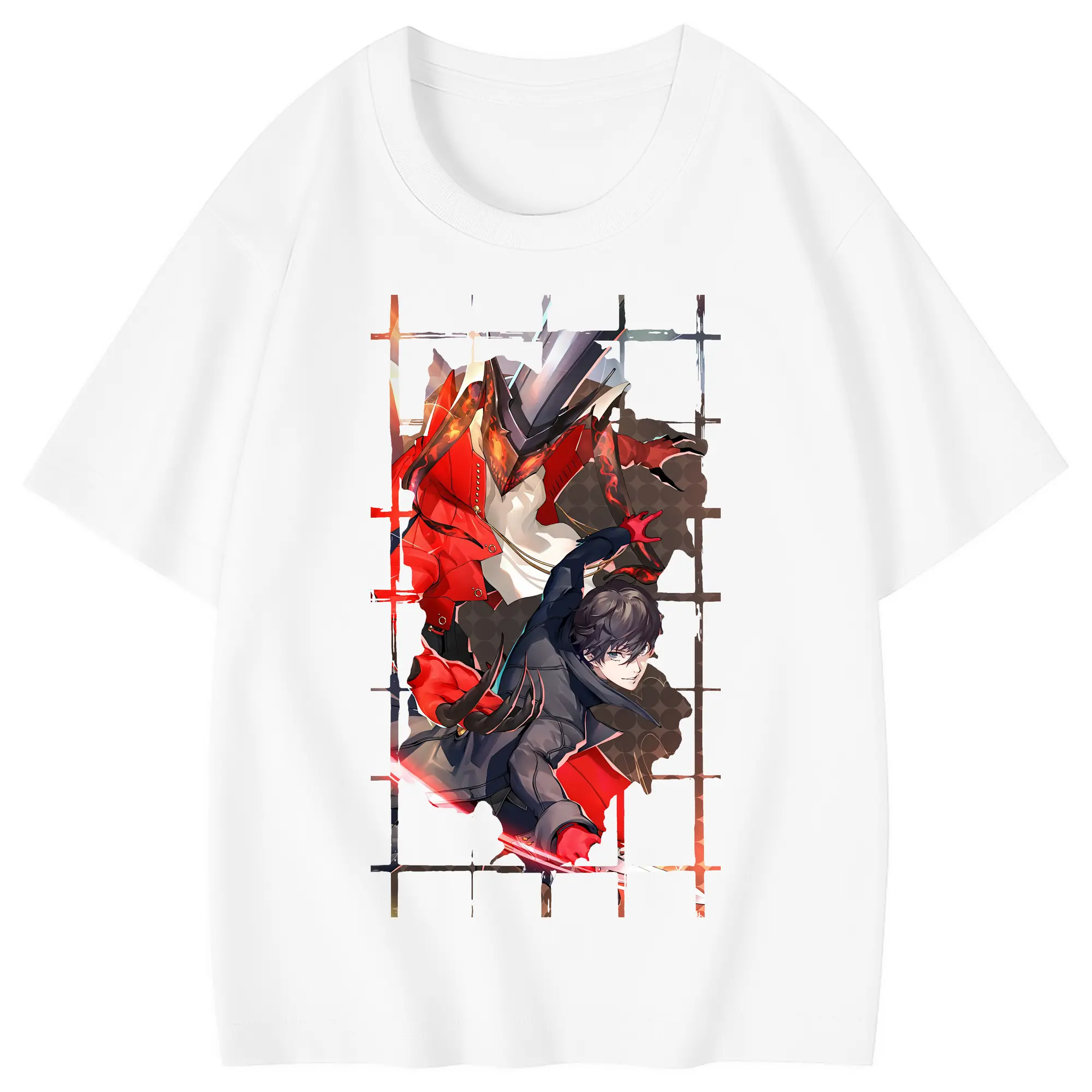 ペルソナ グッズ,主人公 - 綿100％ キッズTシャツ ・ フロントプリント ・ 快適 通気性 ・ スポーツ カジュアル 散歩用