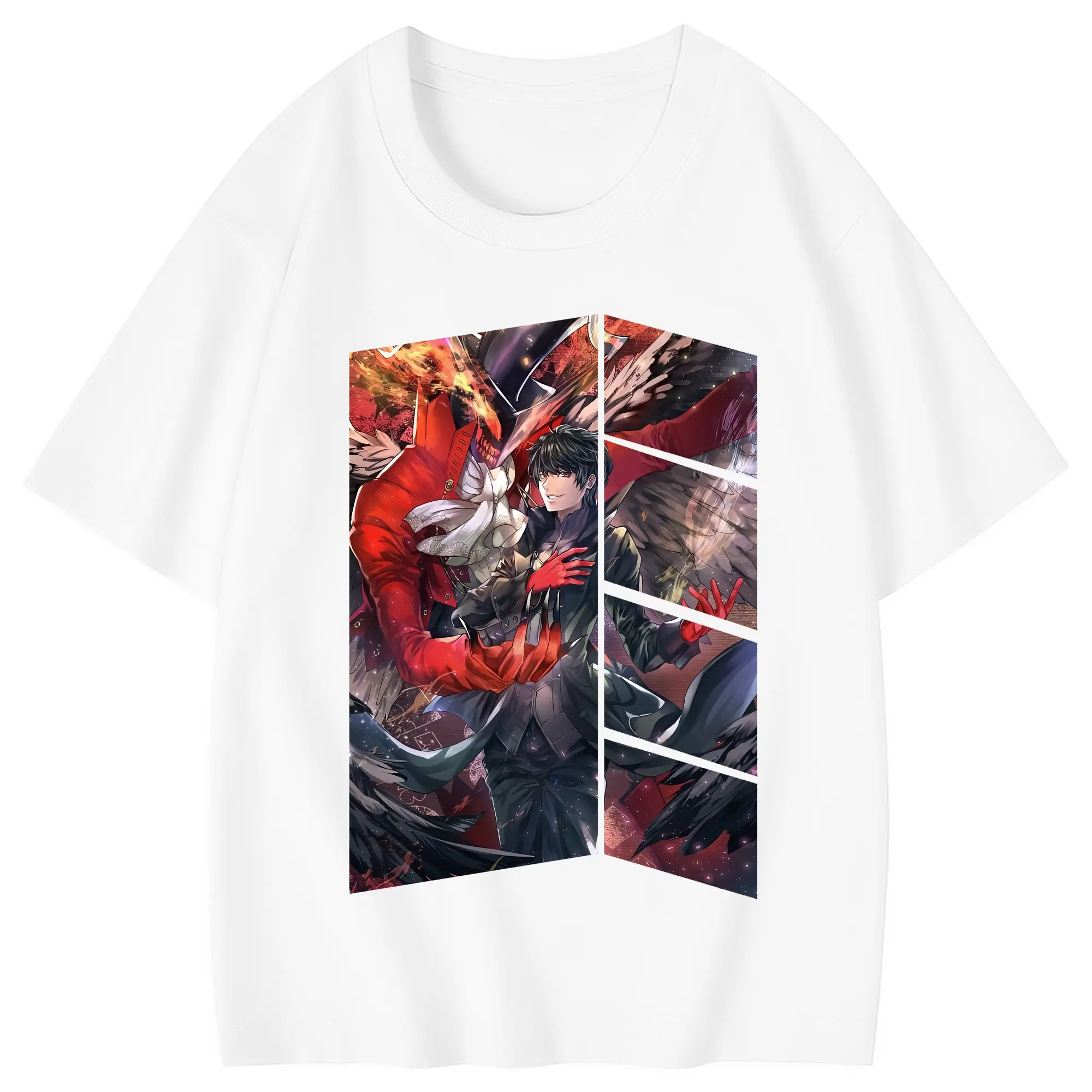 ペルソナ グッズ,主人公 - 綿100％ キッズTシャツ ・ フロントプリント ・ 快適 通気性 ・ スポーツ カジュアル 散歩用