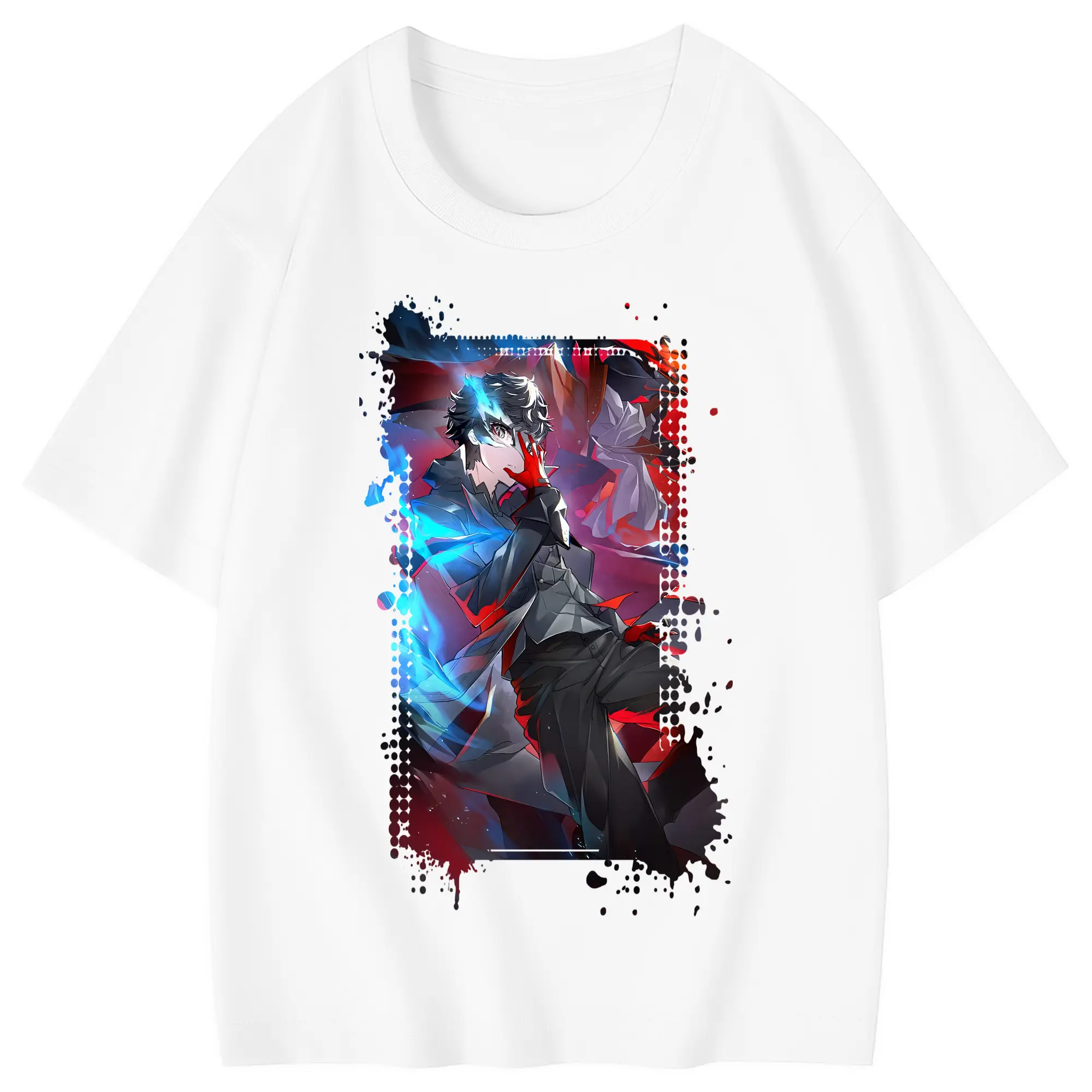 ペルソナ グッズ,主人公 - 綿100％ キッズTシャツ ・ フロントプリント ・ 快適 通気性 ・ スポーツ カジュアル 散歩用