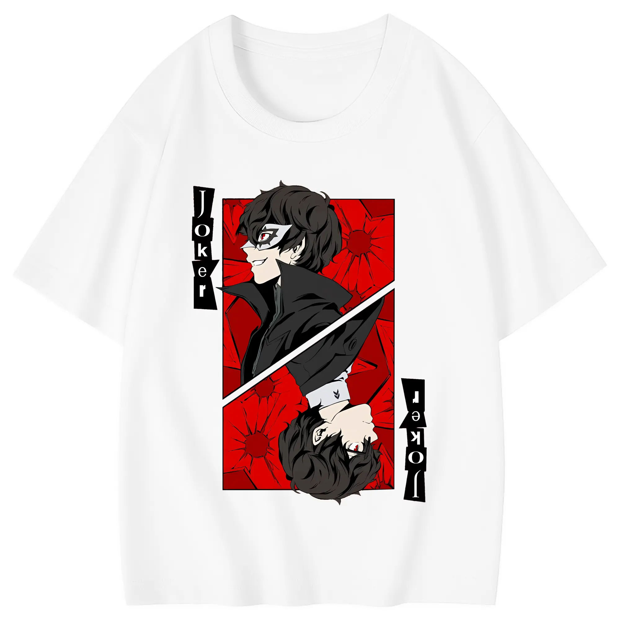 ペルソナ グッズ,主人公 - 綿100％ キッズTシャツ ・ フロントプリント ・ 快適 通気性 ・ スポーツ カジュアル 散歩用