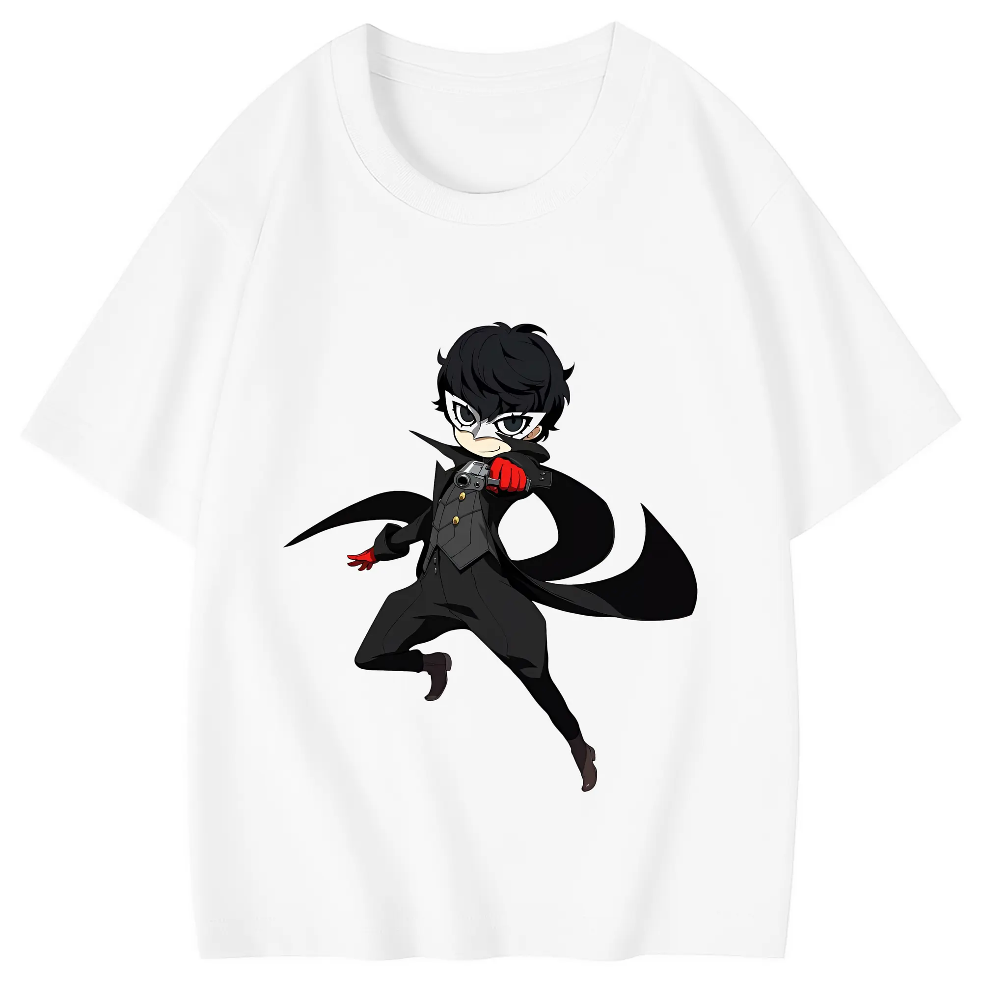 ペルソナ グッズ,主人公 - 綿100％ キッズTシャツ ・ フロントプリント ・ 快適 通気性 ・ スポーツ カジュアル 散歩用