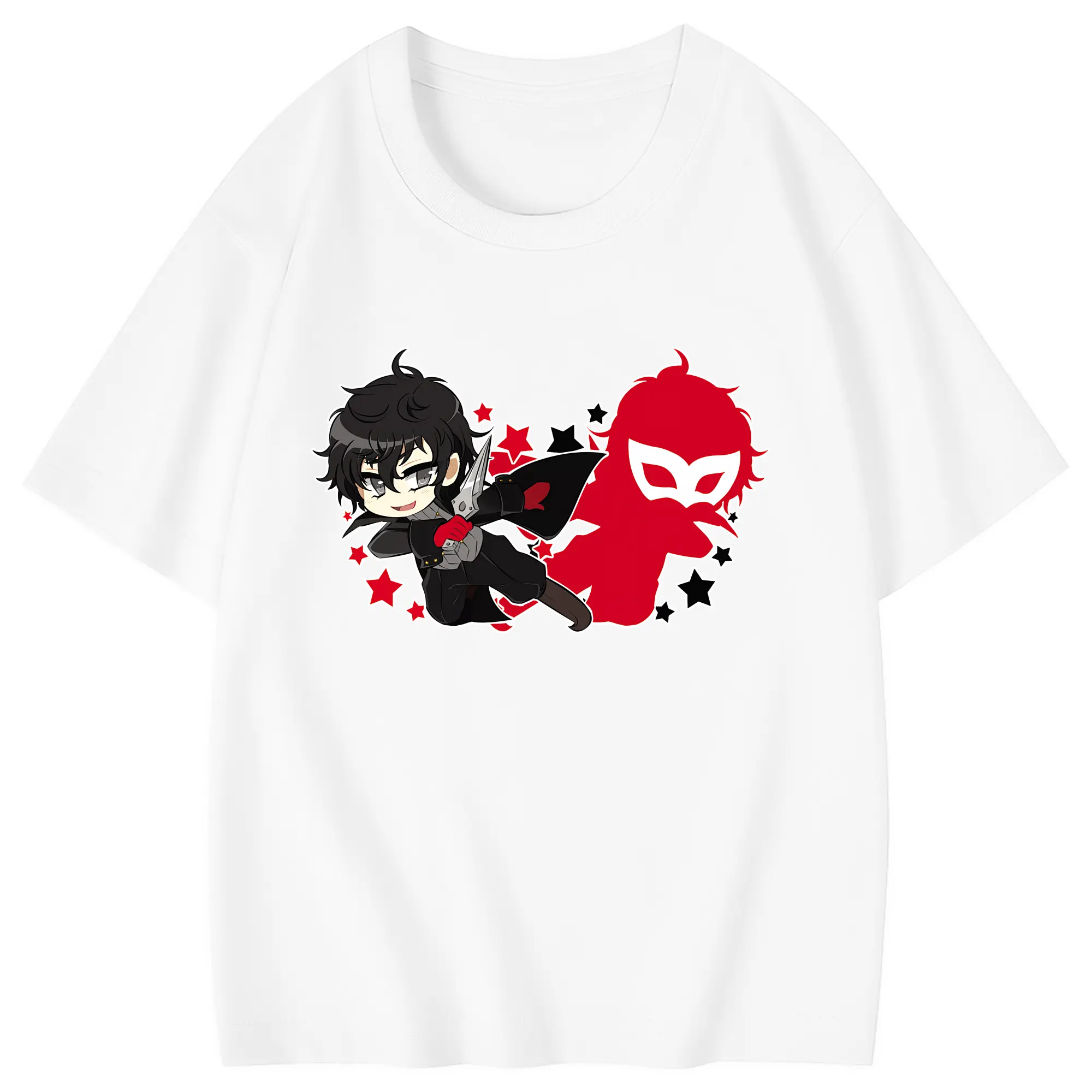 ペルソナ グッズ,主人公 - 綿100％ キッズTシャツ ・ フロントプリント ・ 快適 通気性 ・ スポーツ カジュアル 散歩用
