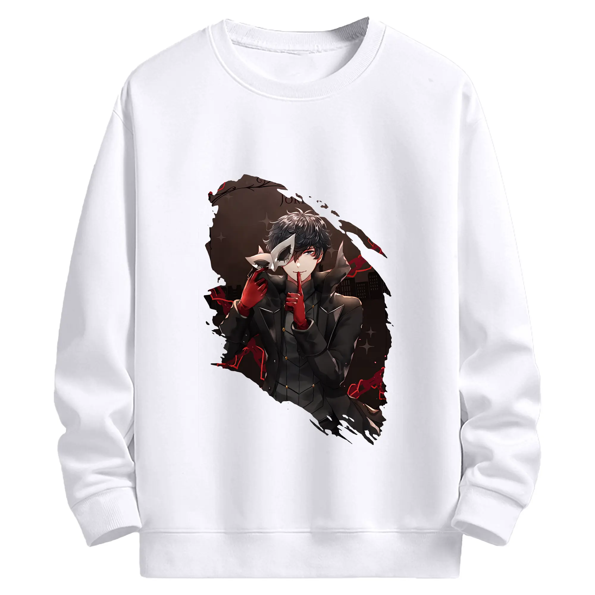 ペルソナ グッズ,主人公 - 高品質 クルーネック スウェット ・ コットン59％ ポリエステル41％ ・ ユニセックス 長袖 トレーナー ・ カジュアル デイリー スポーツ 散歩用