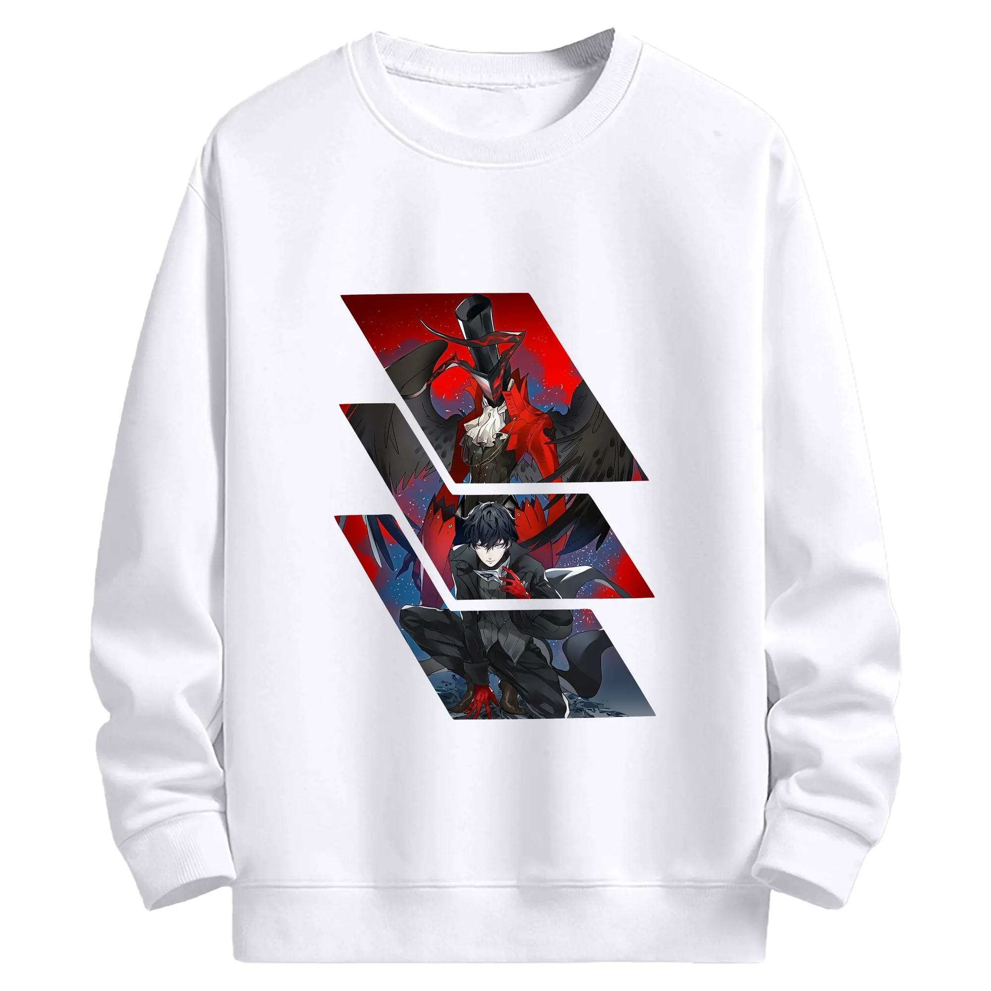 ペルソナ グッズ,主人公 - 高品質 クルーネック スウェット ・ コットン59％ ポリエステル41％ ・ ユニセックス 長袖 トレーナー ・ カジュアル デイリー スポーツ 散歩用