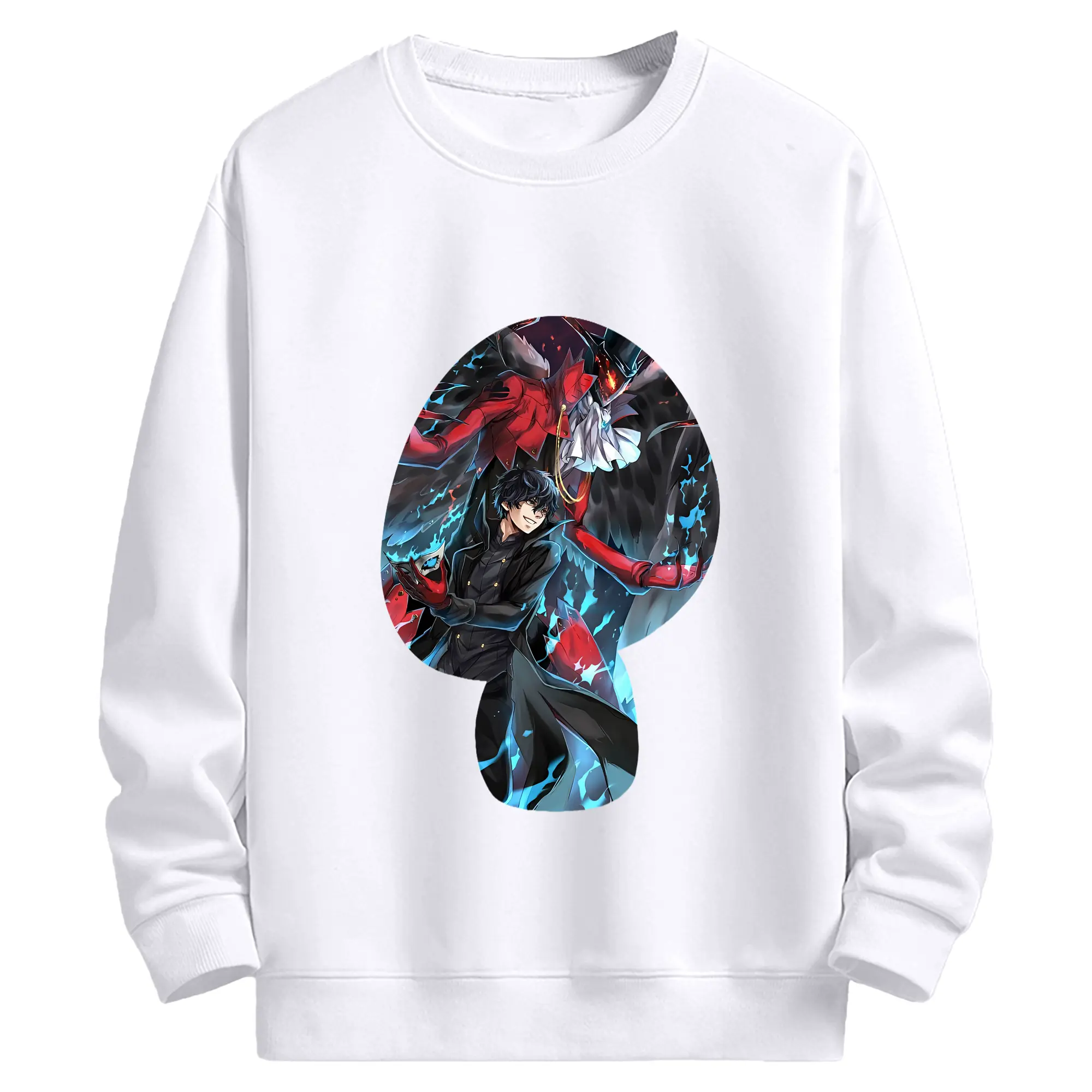ペルソナ グッズ,主人公 - 高品質 クルーネック スウェット ・ コットン59％ ポリエステル41％ ・ ユニセックス 長袖 トレーナー ・ カジュアル デイリー スポーツ 散歩用