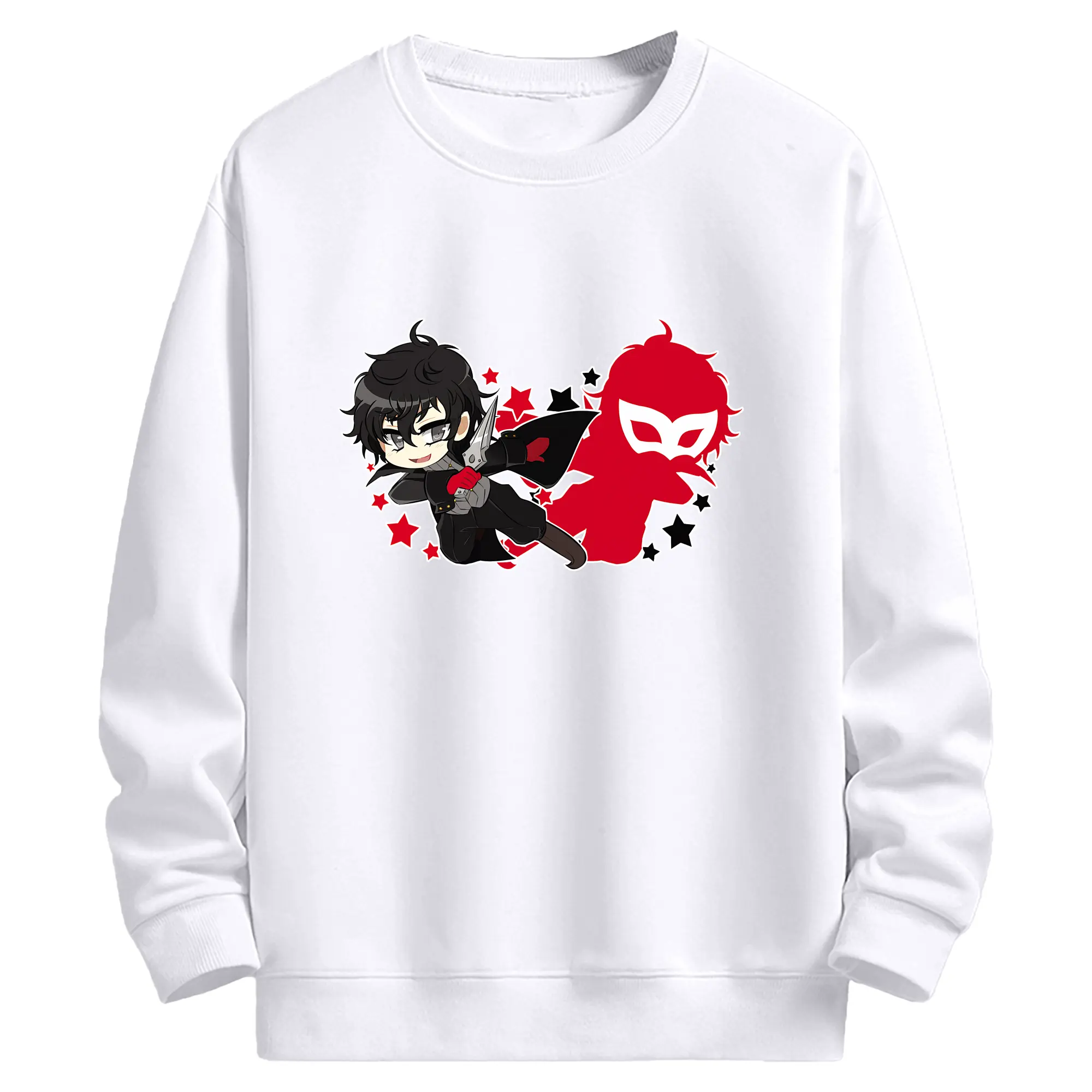 ペルソナ グッズ,主人公 - 高品質 クルーネック スウェット ・ コットン59％ ポリエステル41％ ・ ユニセックス 長袖 トレーナー ・ カジュアル デイリー スポーツ 散歩用