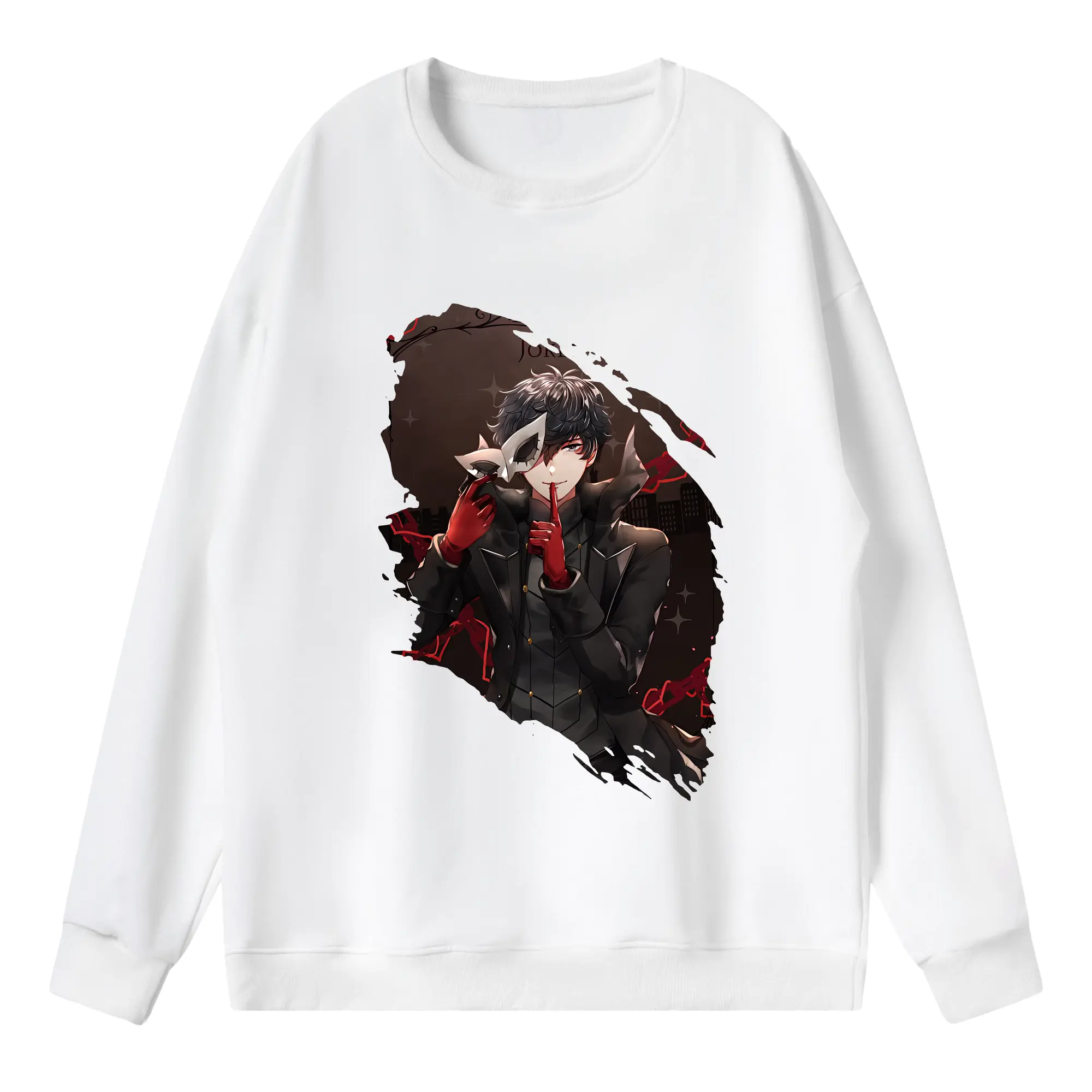 ペルソナ グッズ,主人公 - 薄手 クルーネック スウェット 裏毛260g · ポリエステル 春秋向け カジュアル 男女兼用 · トレーナー デイリー スポーツ 散歩に最適