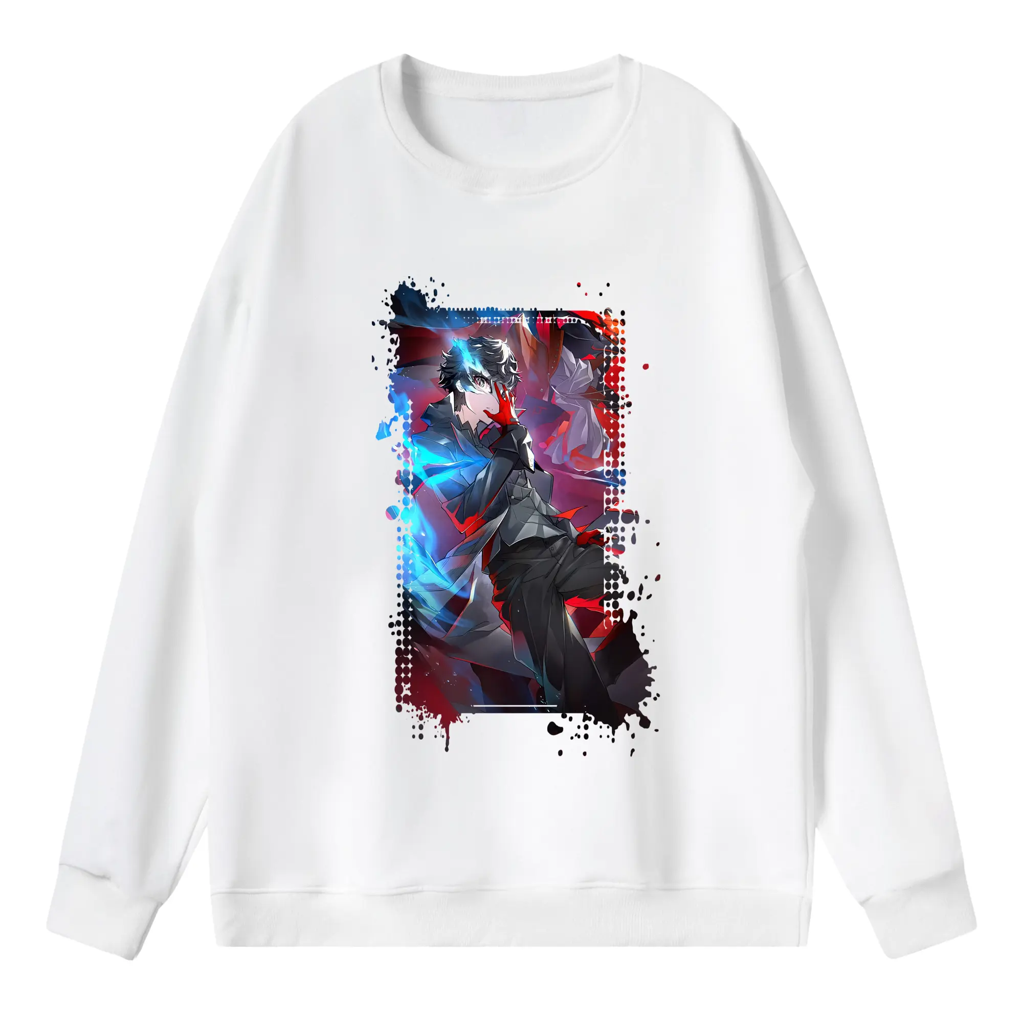 ペルソナ グッズ,主人公 - 薄手 クルーネック スウェット 裏毛260g · ポリエステル 春秋向け カジュアル 男女兼用 · トレーナー デイリー スポーツ 散歩に最適