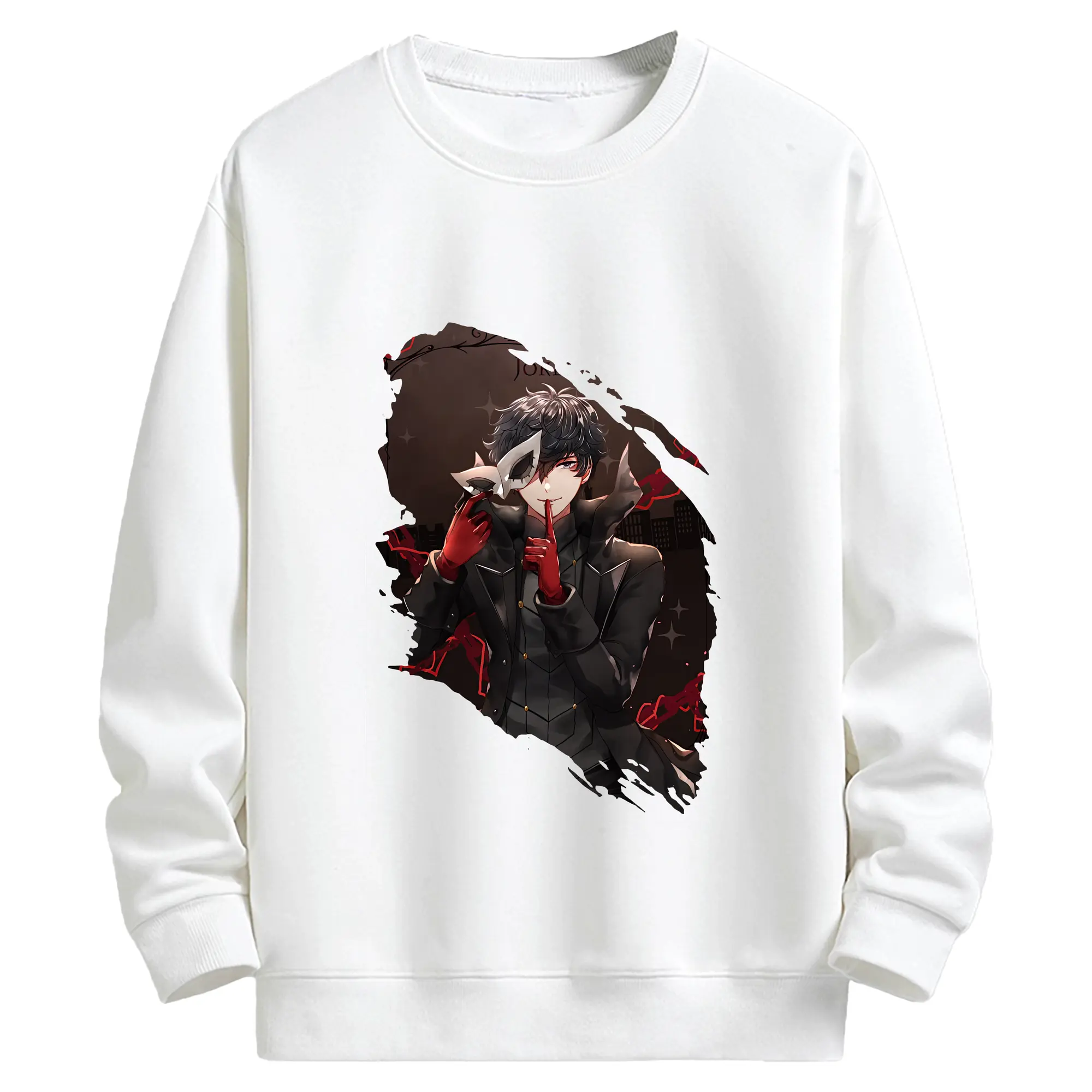 ペルソナ グッズ,主人公 - キッズ クルーネックスウェットシャツ ・ フロントプリント ・ 綿80％ ポリエステル20％ ・ 快適 通学 スポーツ 日常使い お散歩用