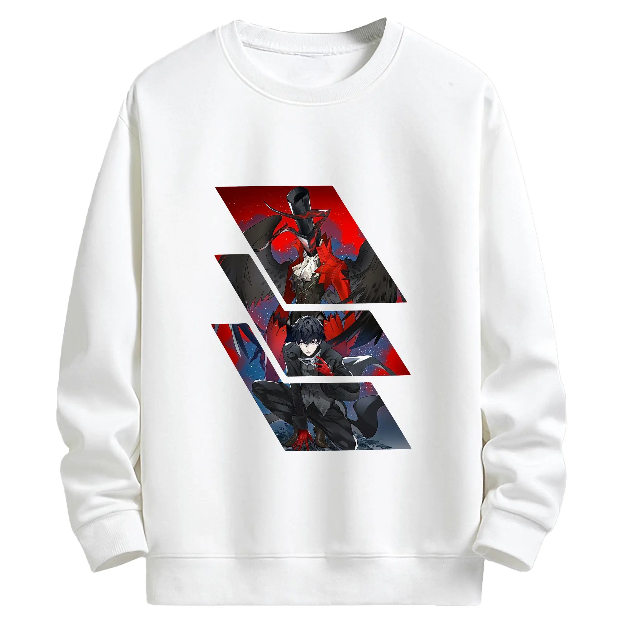 ペルソナ グッズ,主人公 - キッズ クルーネックスウェットシャツ ・ フロントプリント ・ 綿80％ ポリエステル20％ ・ 快適 通学 スポーツ 日常使い お散歩用