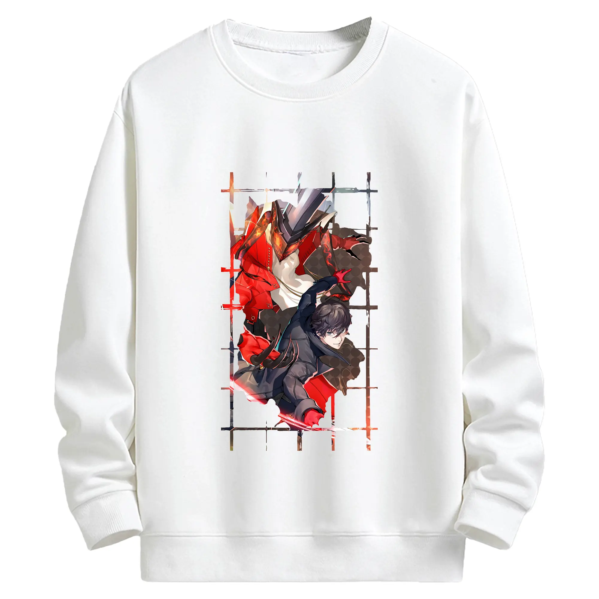 ペルソナ グッズ,主人公 - キッズ クルーネックスウェットシャツ ・ フロントプリント ・ 綿80％ ポリエステル20％ ・ 快適 通学 スポーツ 日常使い お散歩用