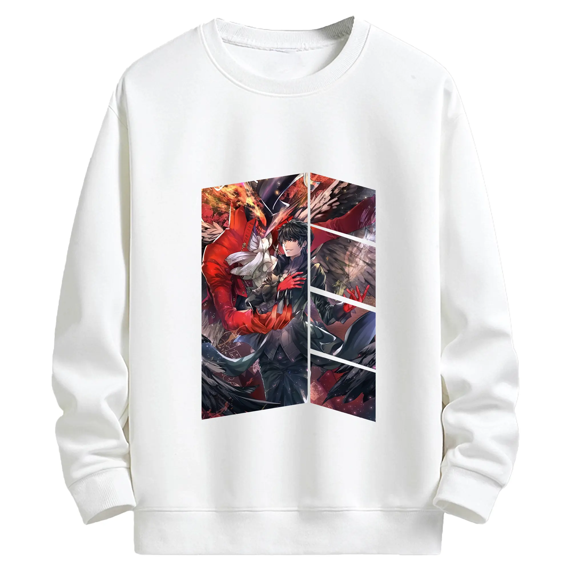 ペルソナ グッズ,主人公 - キッズ クルーネックスウェットシャツ ・ フロントプリント ・ 綿80％ ポリエステル20％ ・ 快適 通学 スポーツ 日常使い お散歩用