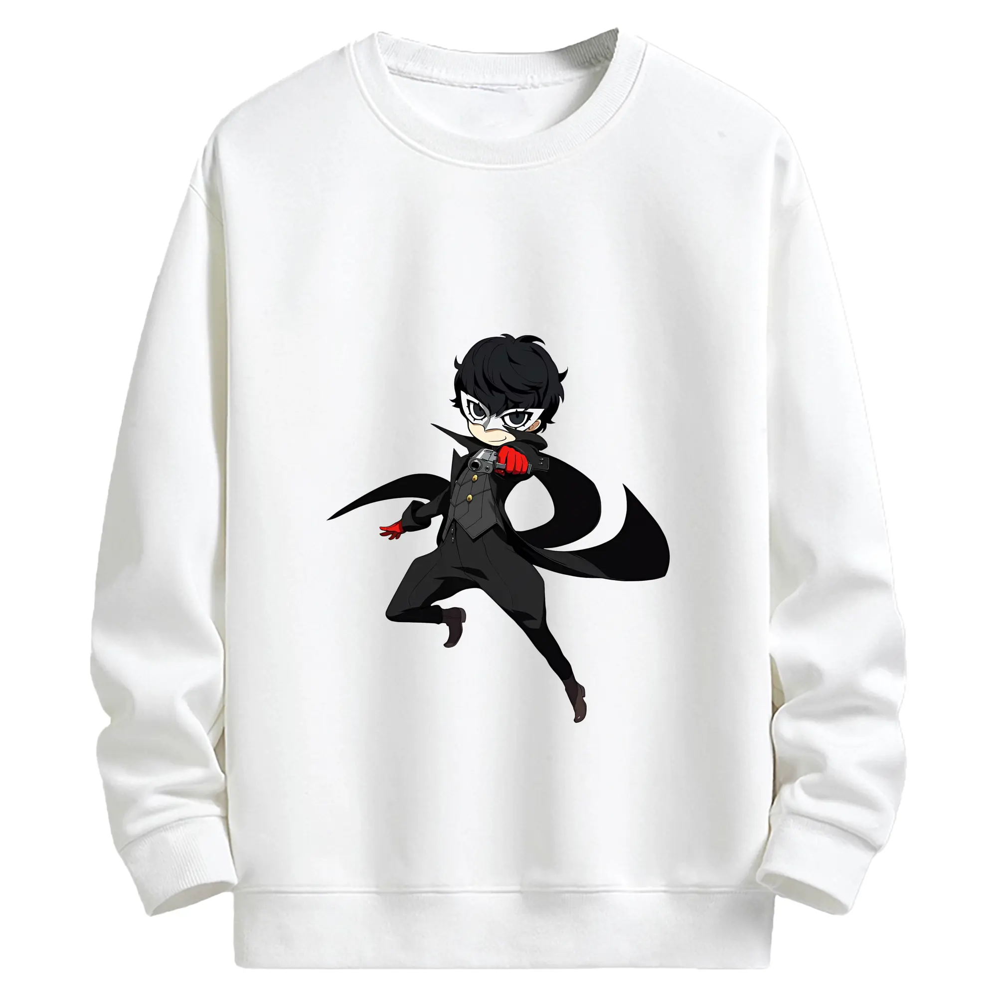ペルソナ グッズ,主人公 - キッズ クルーネックスウェットシャツ ・ フロントプリント ・ 綿80％ ポリエステル20％ ・ 快適 通学 スポーツ 日常使い お散歩用