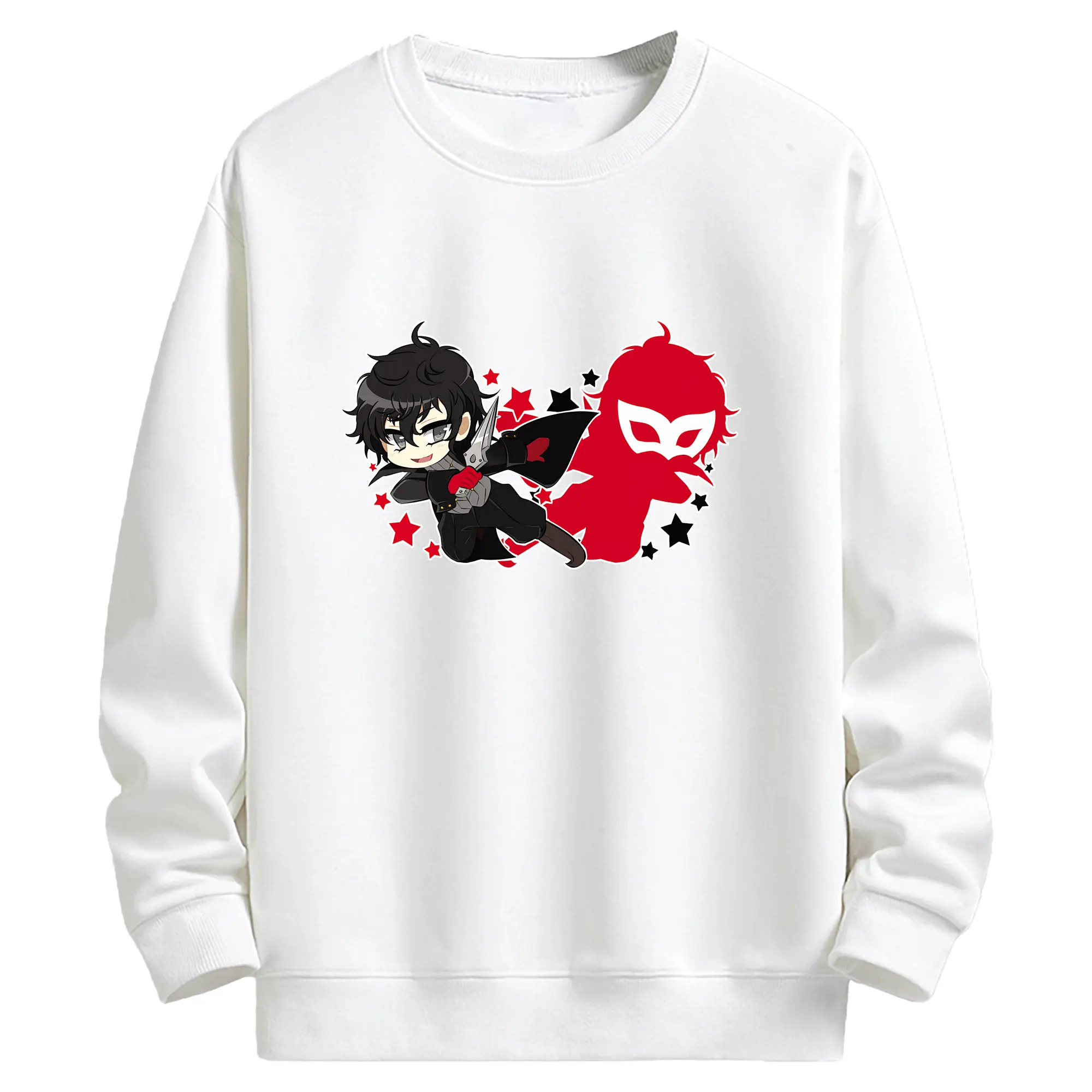 ペルソナ グッズ,主人公 - キッズ クルーネックスウェットシャツ ・ フロントプリント ・ 綿80％ ポリエステル20％ ・ 快適 通学 スポーツ 日常使い お散歩用