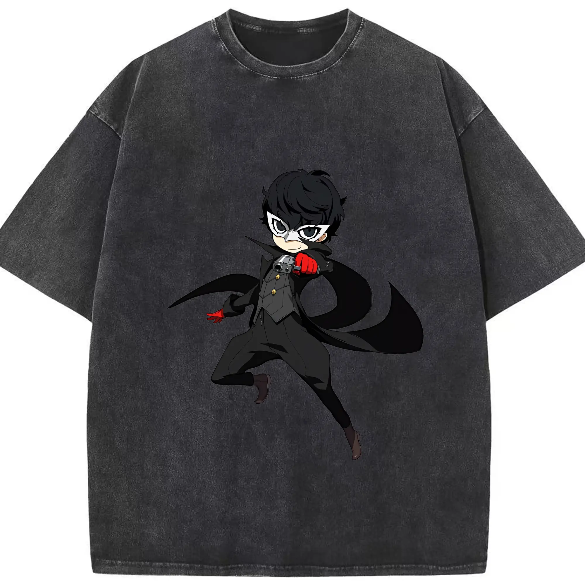 ペルソナ グッズ,主人公 - 綿100％ ヴィンテージ風 半袖Tシャツ ・ フロントプリント ・ 柔らか肌触り ・ 通気性 快適 ・ スポーツ カジュアル 外出用