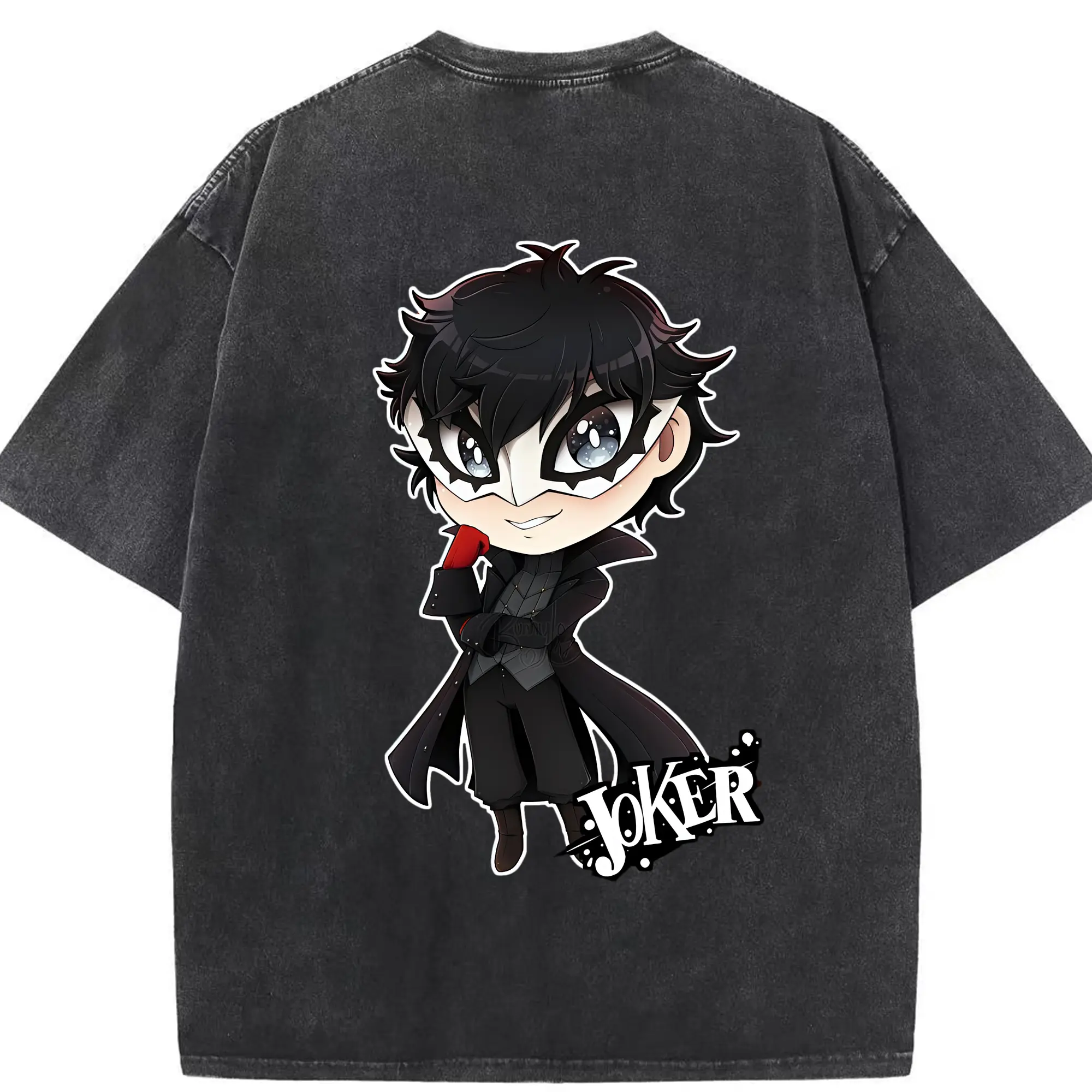 ペルソナ グッズ,主人公 - 綿100％ ヴィンテージ風 半袖Tシャツ ・ 背面プリント ・ 柔らか肌触り ・ 通気性 快適 ・ スポーツ カジュアル 外出用