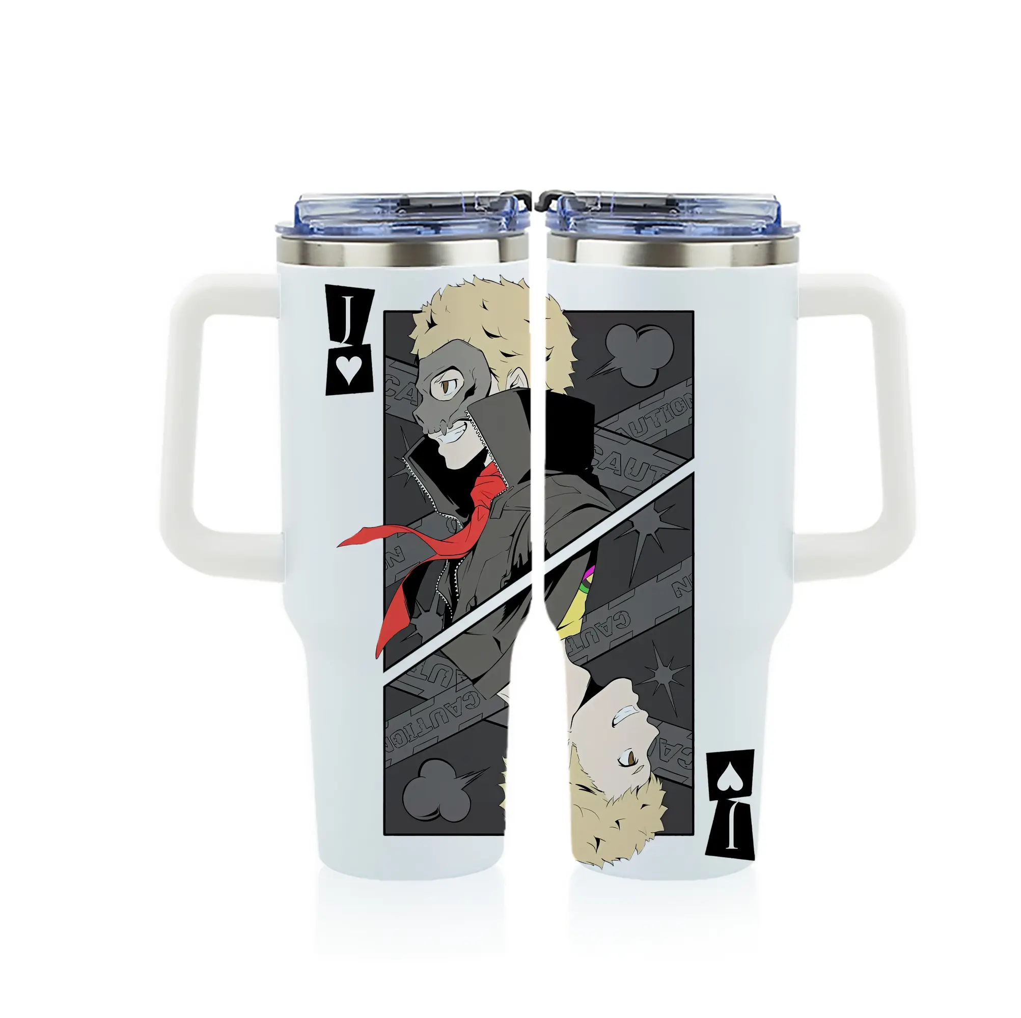 ペルソナ グッズ,坂本竜司 - 1200mL フルプリント車用タンブラー ・ 304ステンレス 内側 ・ 201ステンレス 外側 ・ 保温 保冷 ・ 通勤 ドライブ アウトドア用