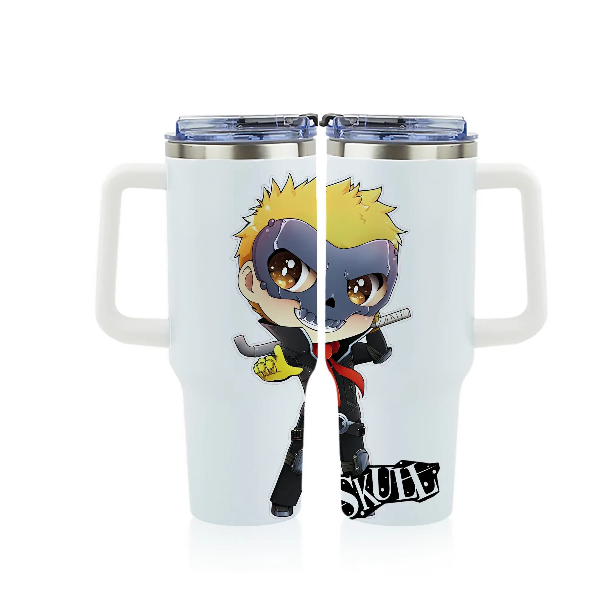 ペルソナ グッズ,坂本竜司 - 1200mL フルプリント車用タンブラー ・ 304ステンレス 内側 ・ 201ステンレス 外側 ・ 保温 保冷 ・ 通勤 ドライブ アウトドア用